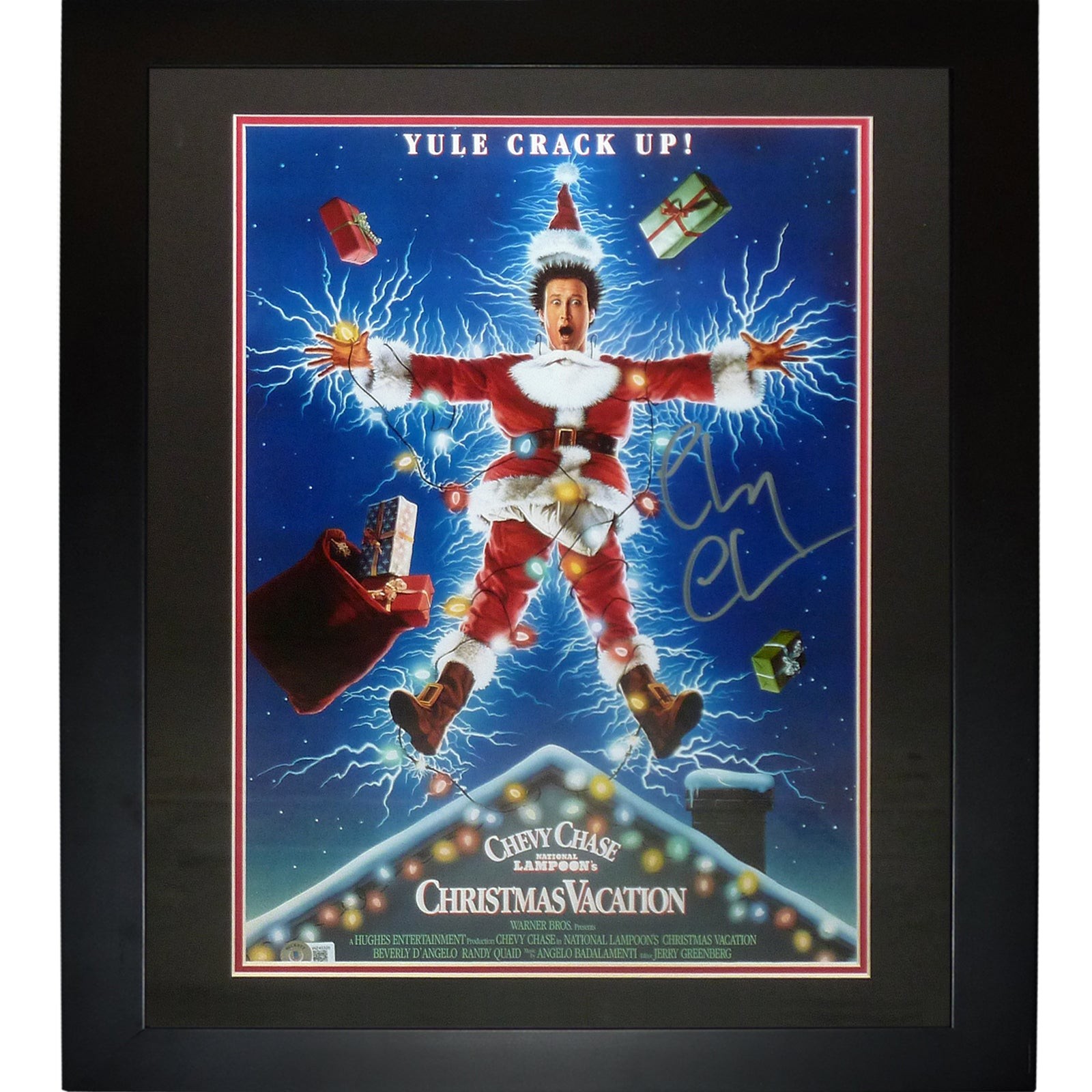 Chevy Chase Autographed National Lampoons Christmas Vacation Deluxe Framed 12x18