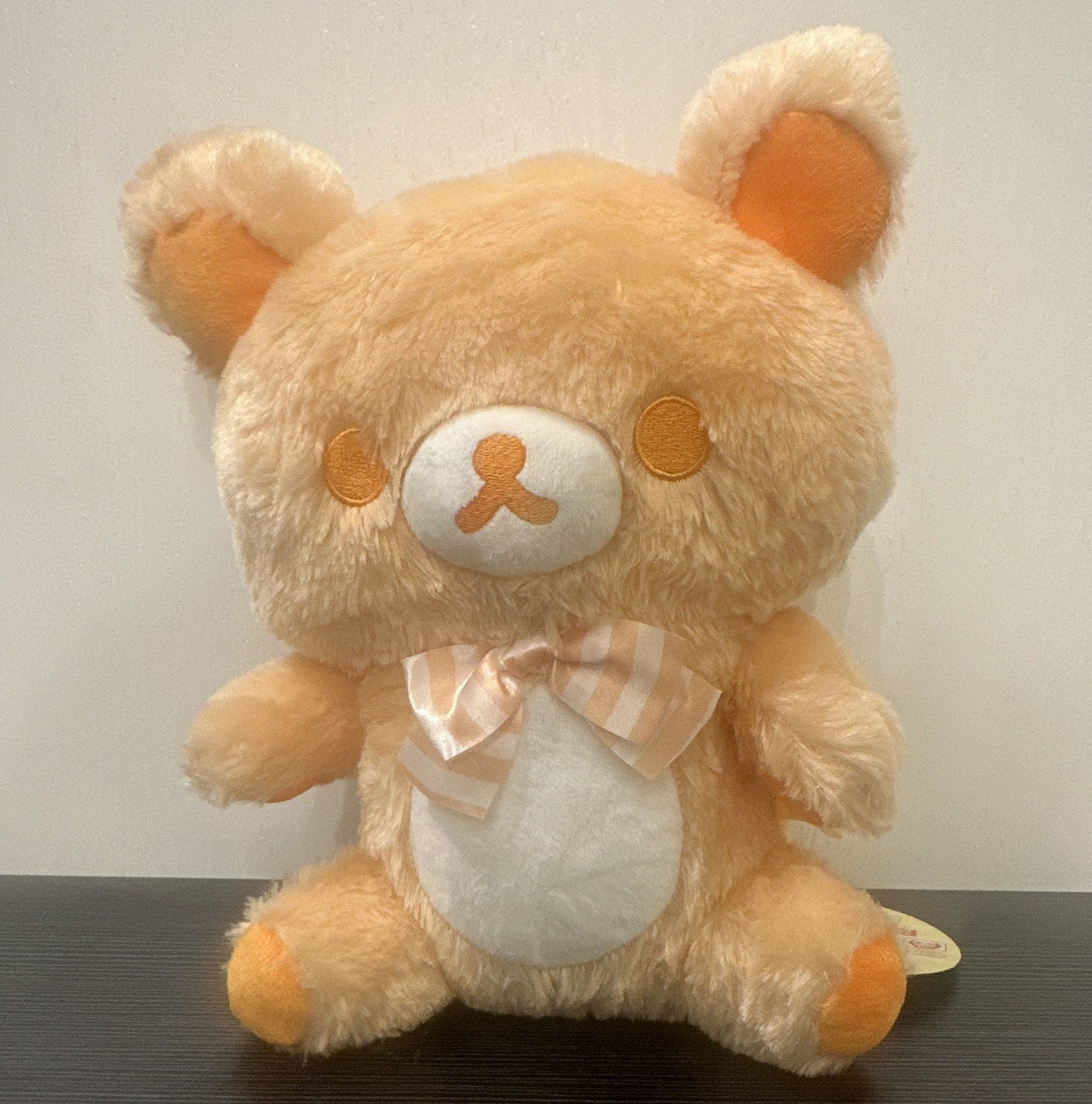Rilakkuma Bear Plush Stuffed Animal orange/White w/ Bow & Hang Tag 2022 San-X