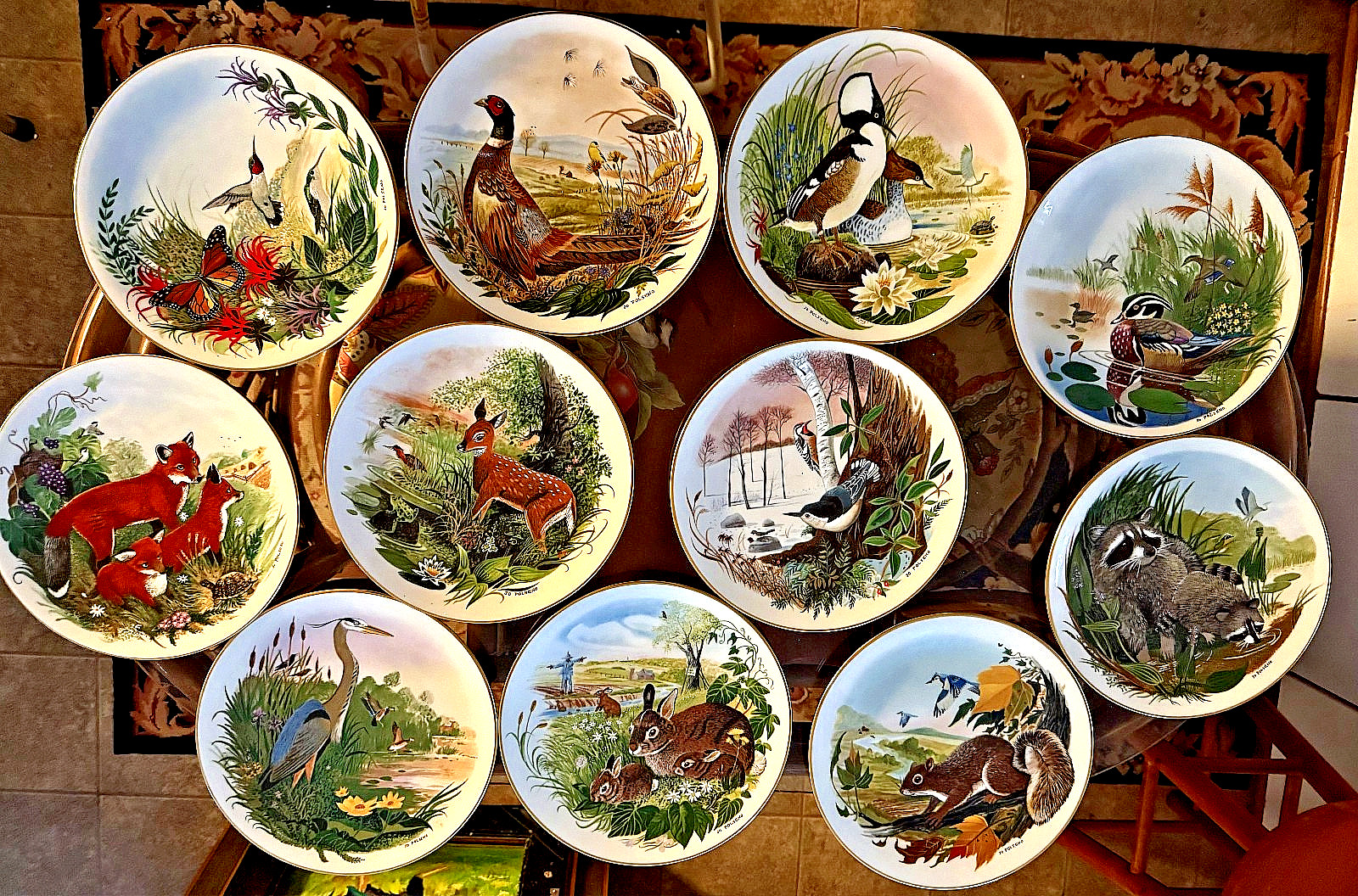 11 Danbury Mint Gorham Collector Plates, Jo Polseno-Scenes from a Wooded Glen 11 Danbury Mint Gorham Collector Plates, Jo Polseno-Scenes from a Wooded Glen