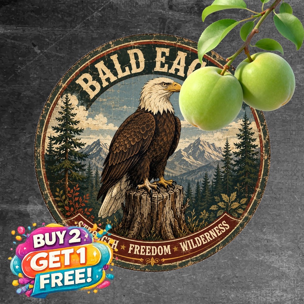 Durable USA Bald Eagle Round Metal Sign Patriotic Wall Decor Plaque 8x8