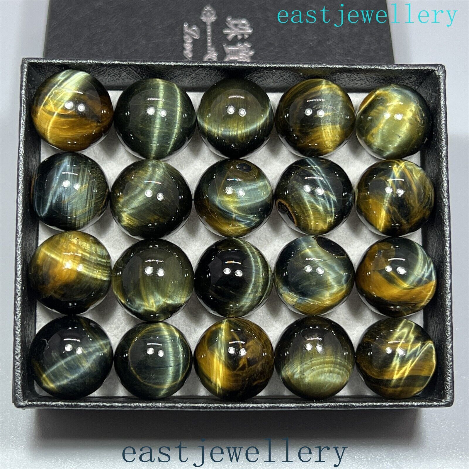 20x natural blue Tiger’s Eye Jasper Sphere quartz crystal ball Palm stone 15mm+