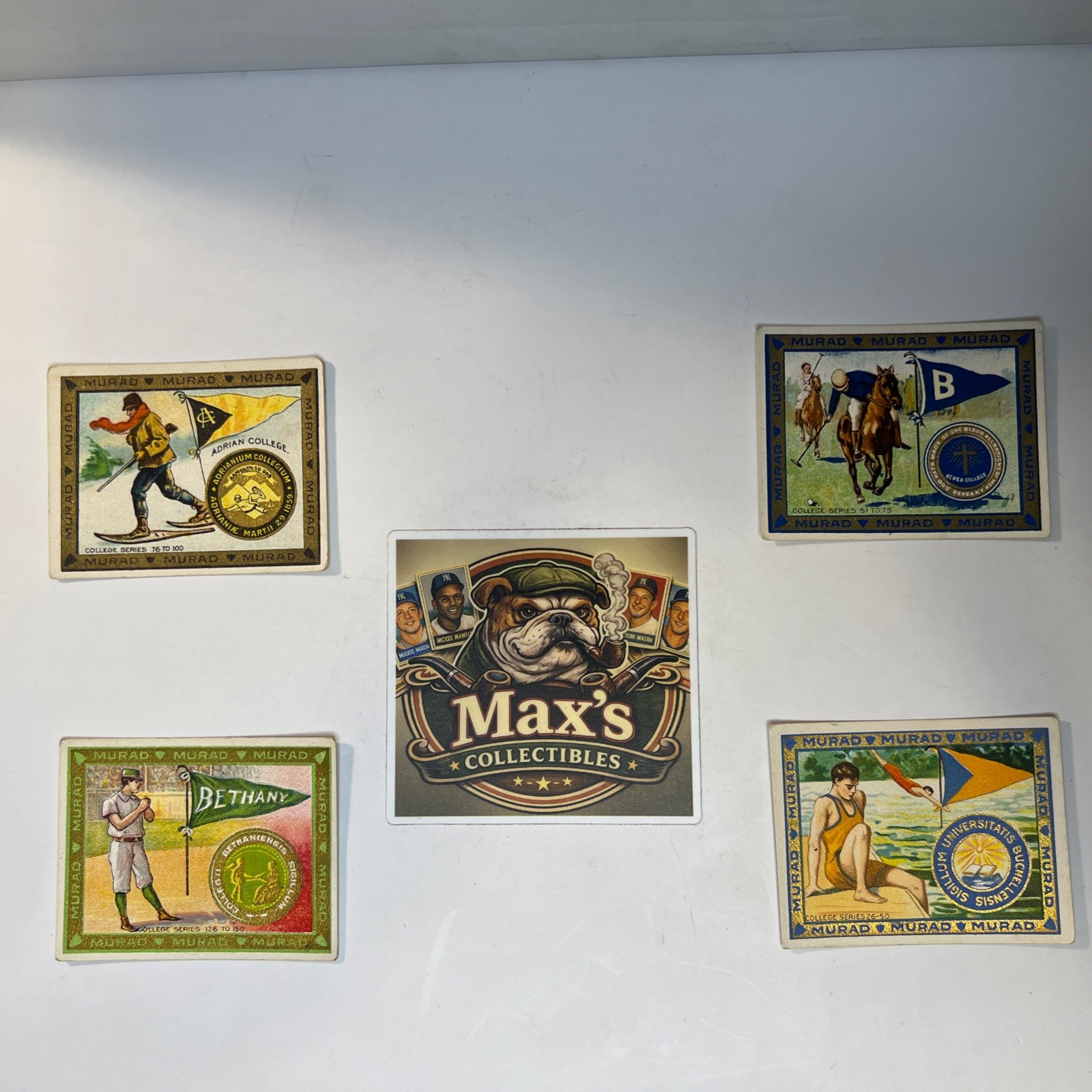 1909-1912 Rare Lot Of 27 T51 Murad Cigarettes College Series Tobacco Cards