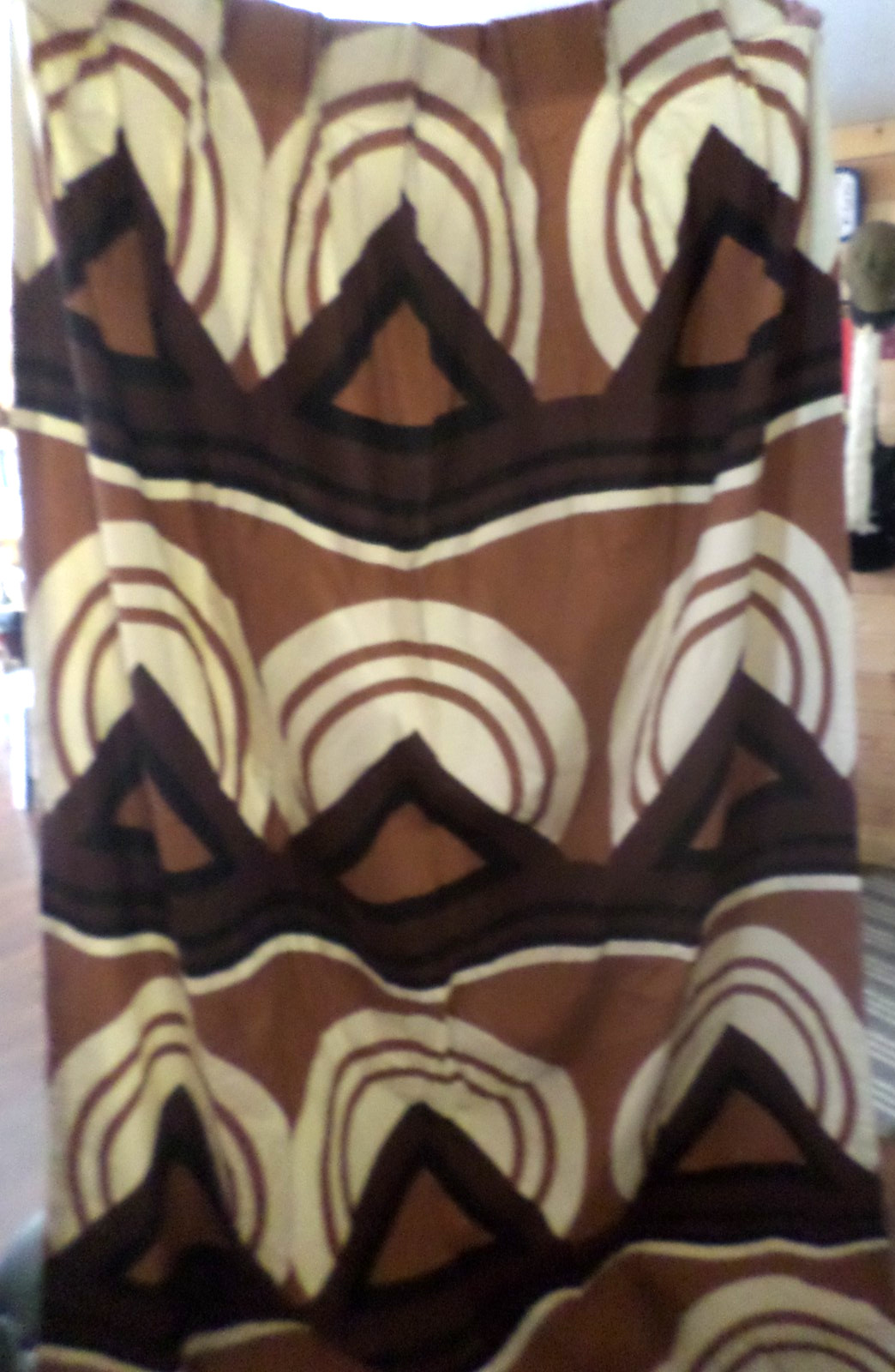 JC Penny Vintage 1970's Geometric  Pleated Drapes SET of 2   36
