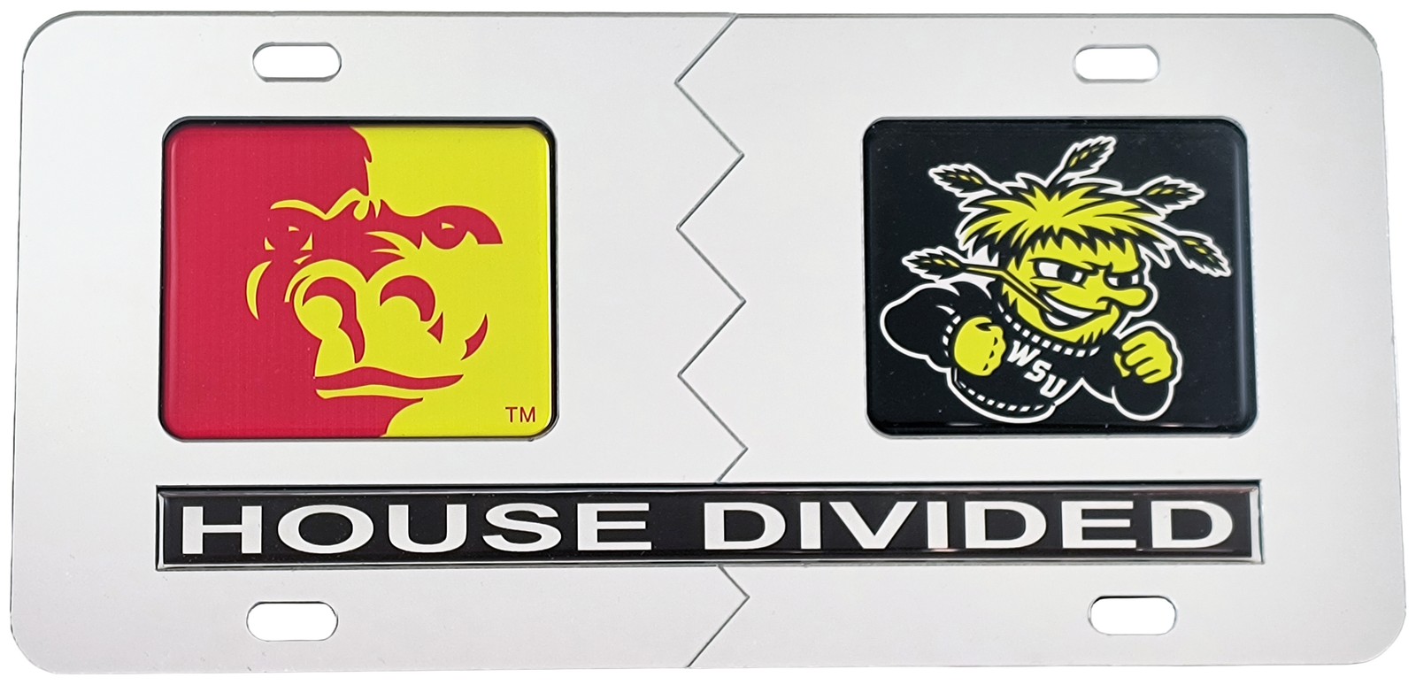 Pittsburg State (KS) + Wichita State House Divided Split License Plate Tag [S...