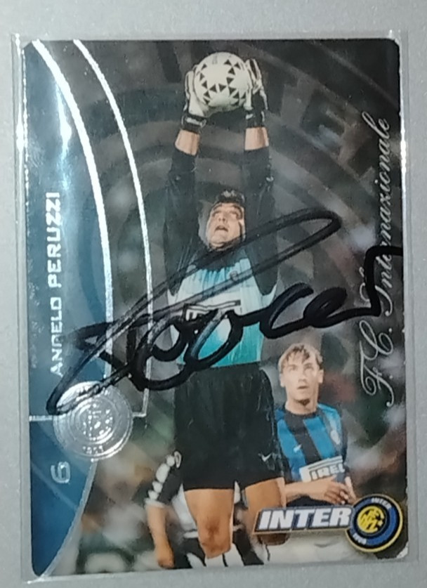 AUTOGRAPH CARD HAND SIGNED FC INTER DS 2000 ANGELO PERUZZI GK JUVE CHAMPIONS L.