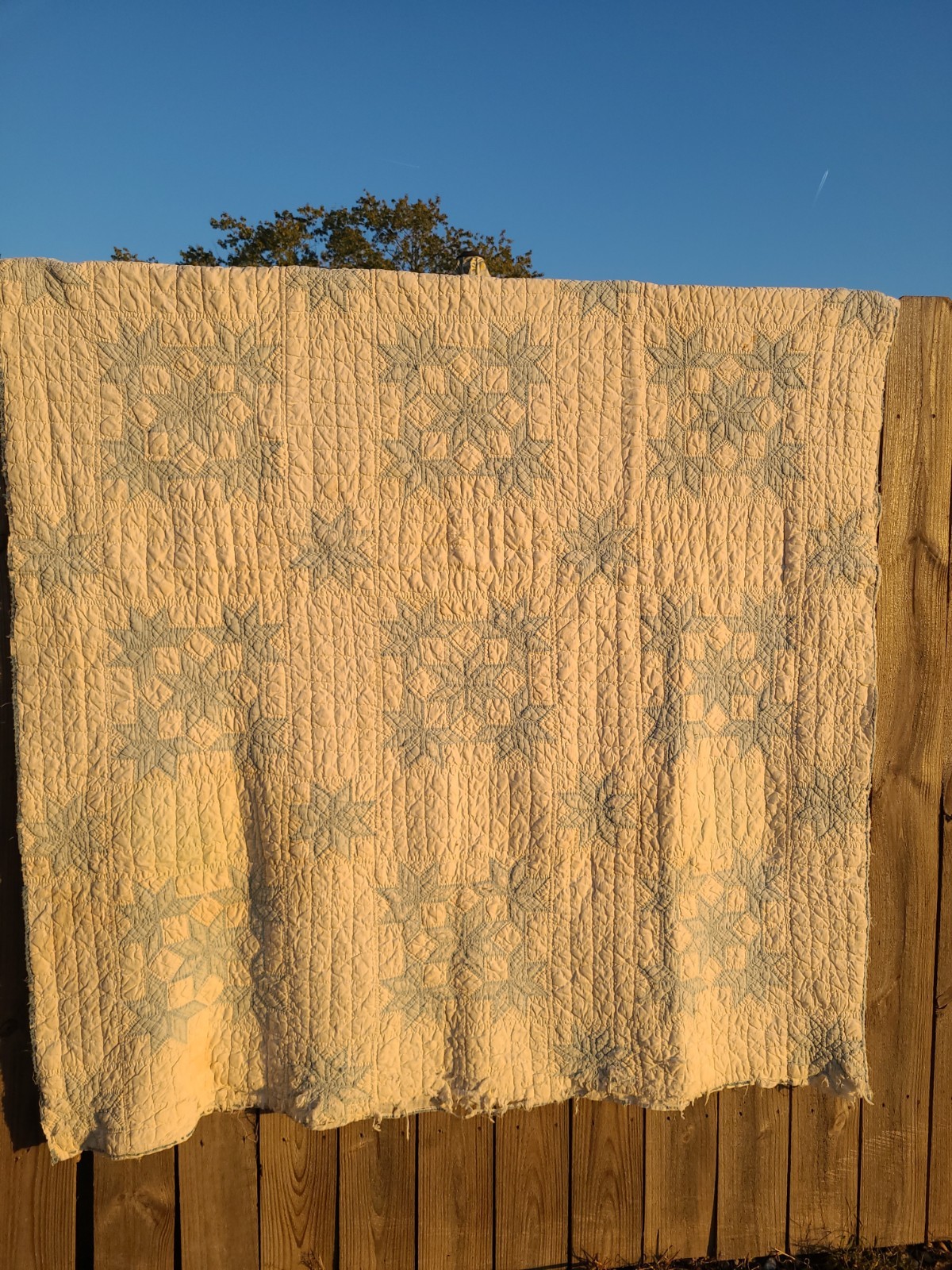 Antique Feed Sack Cutter Quilt 62x80\