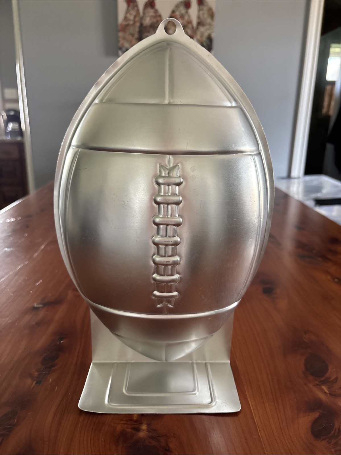 Vintage 1990 Wilton Football Cake Pan Mold Sports NFL Super Bowl Aluminum 13\