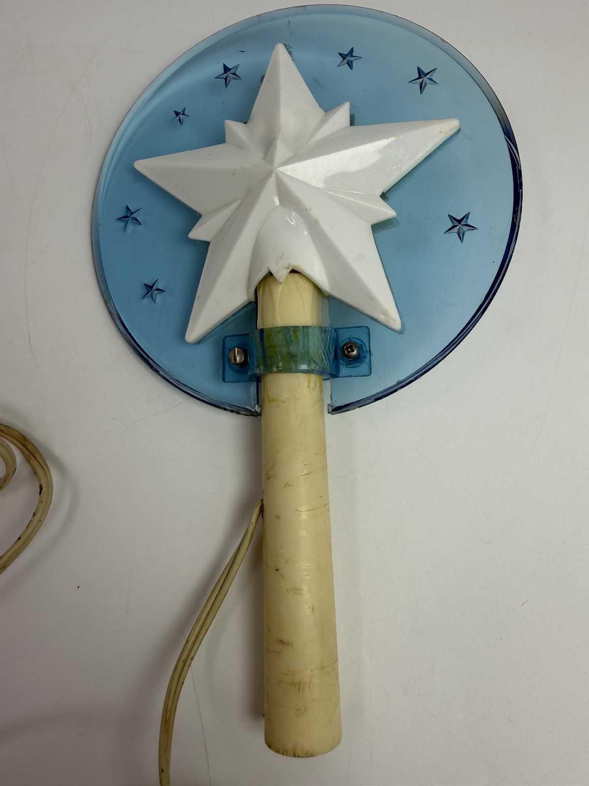 Vintage Royalite Royal Electric Starlite Blue Halo Star Christmas Tree Topper