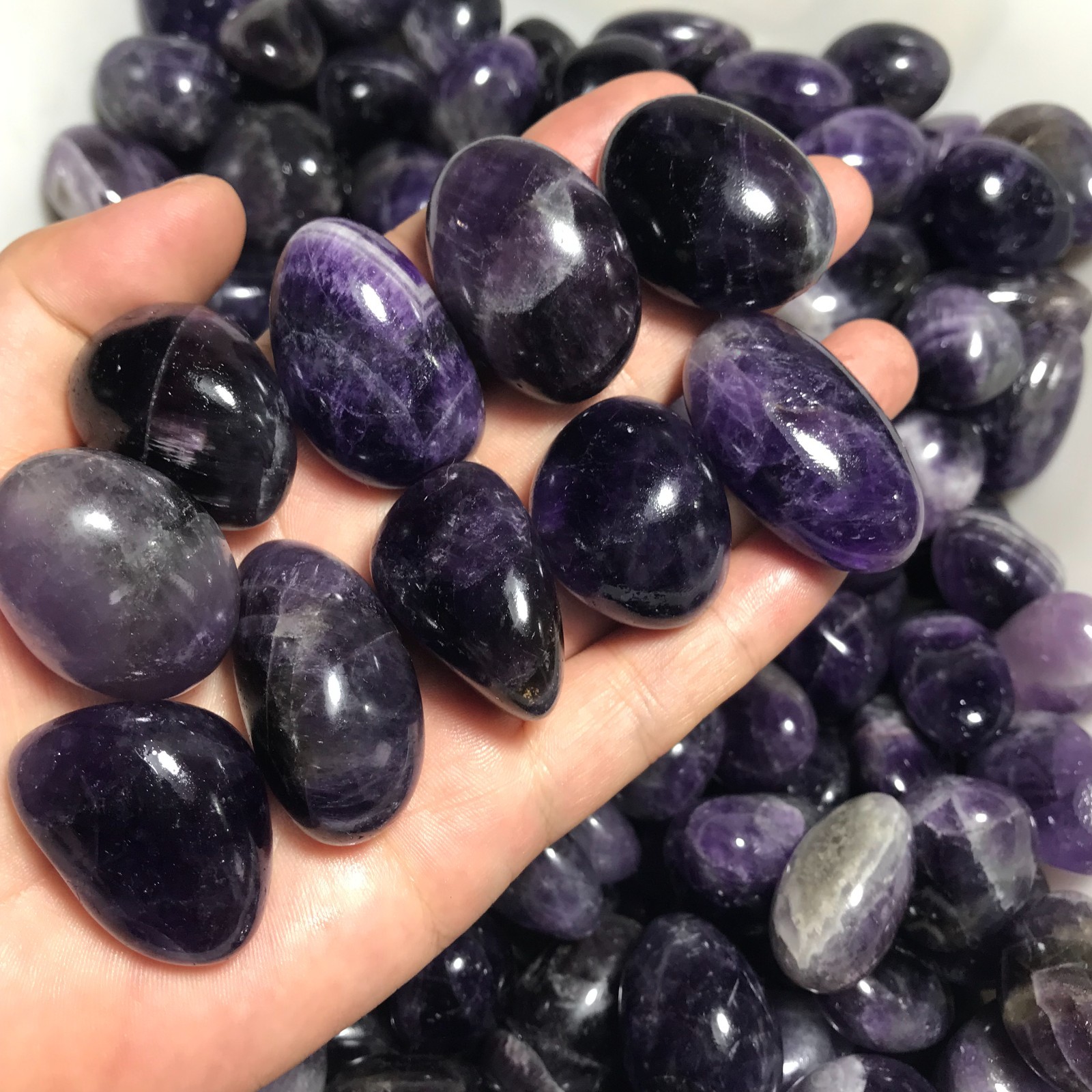 1000g 50pcs Natural Chevron Amethyst - Rough Rocks for Tumbling Wholesale