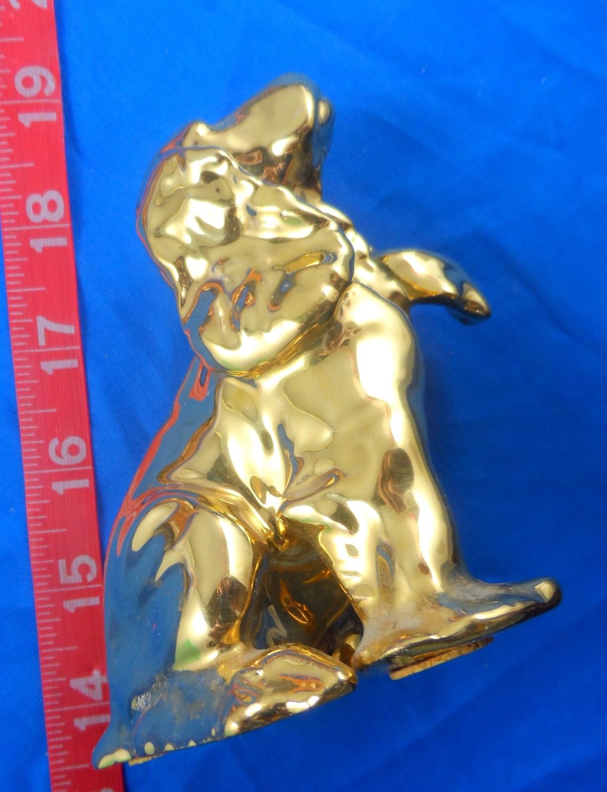 Vintage Rookwood Pottery 24 kt Gold Finish Spaniel Dog Figurine 4-1/2