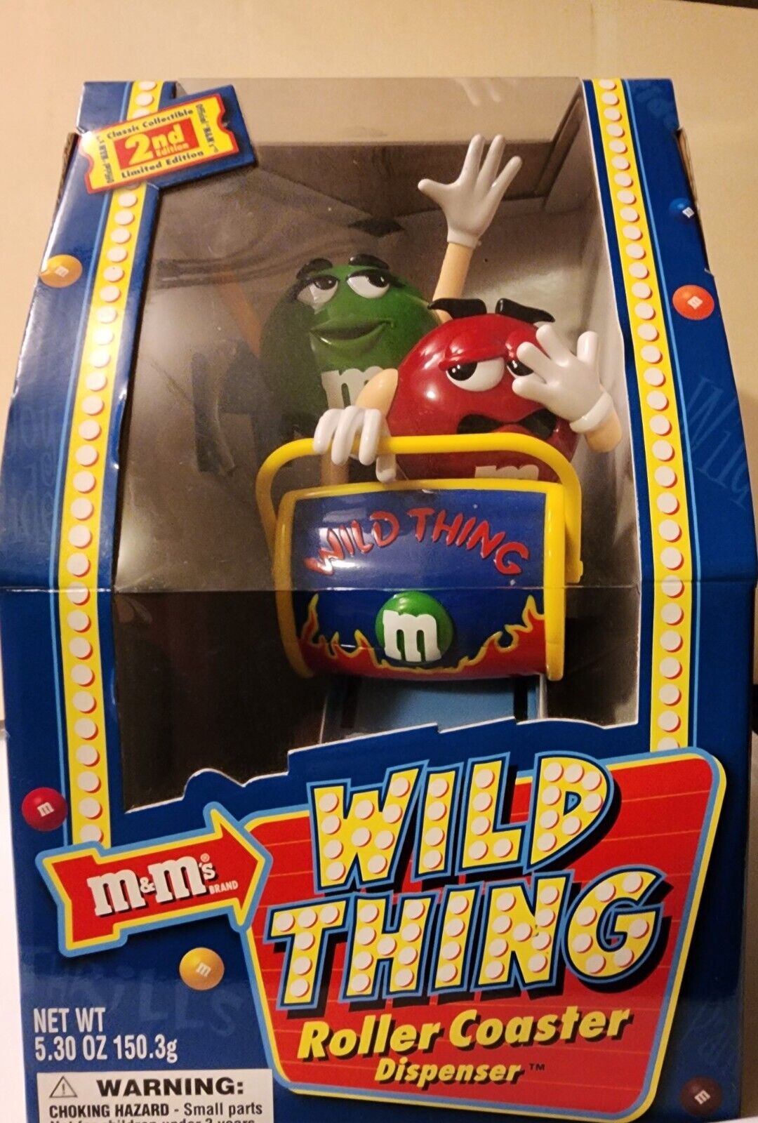 2002 M&M\'s WILD THING Roller Coaster Candy Dispenser MM Candy Co NIB