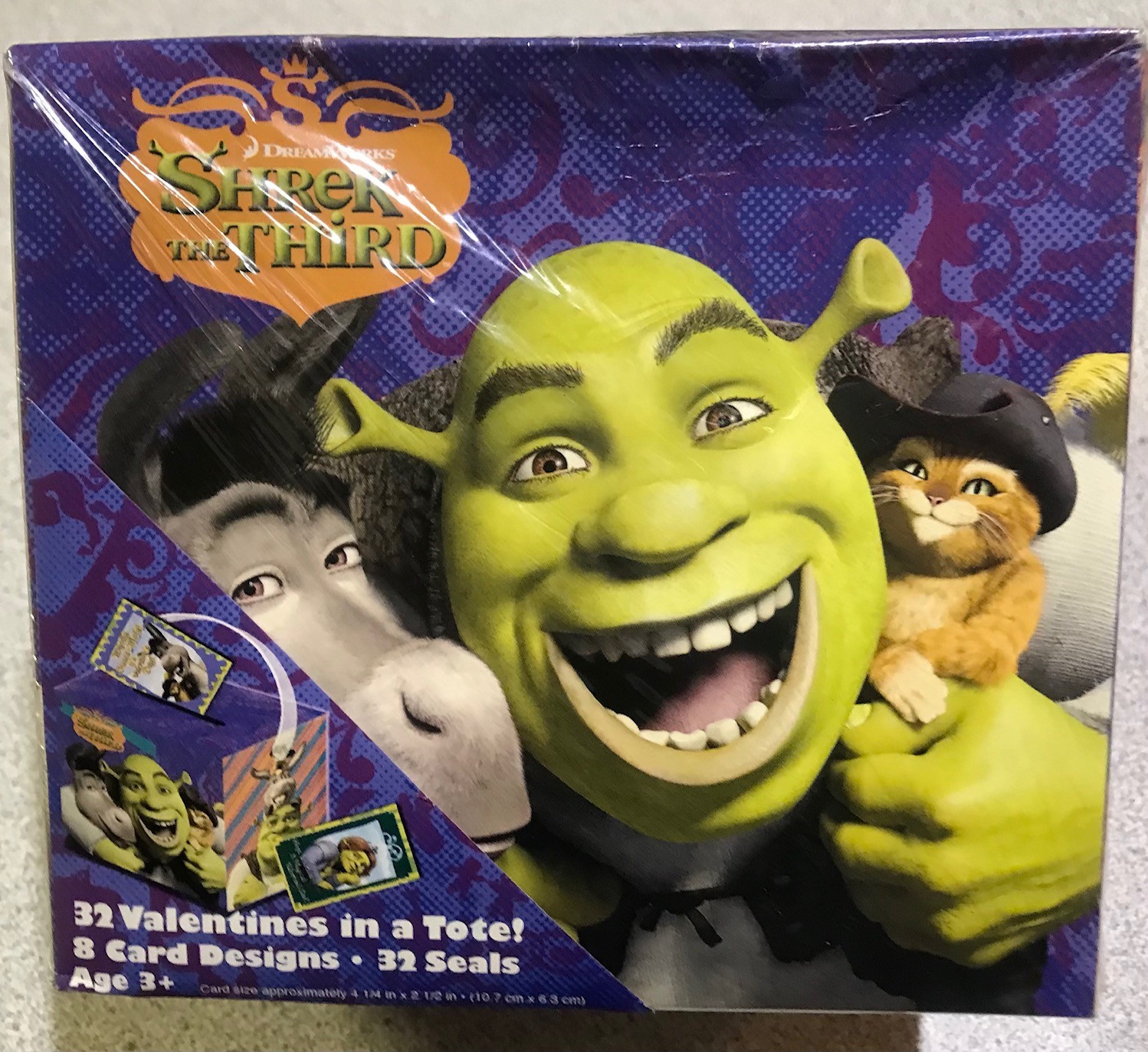 Rare Vintage 2007 *BRAND NEW*  Lot Of 3 Shrek Third Dreamworks Valentine Cards