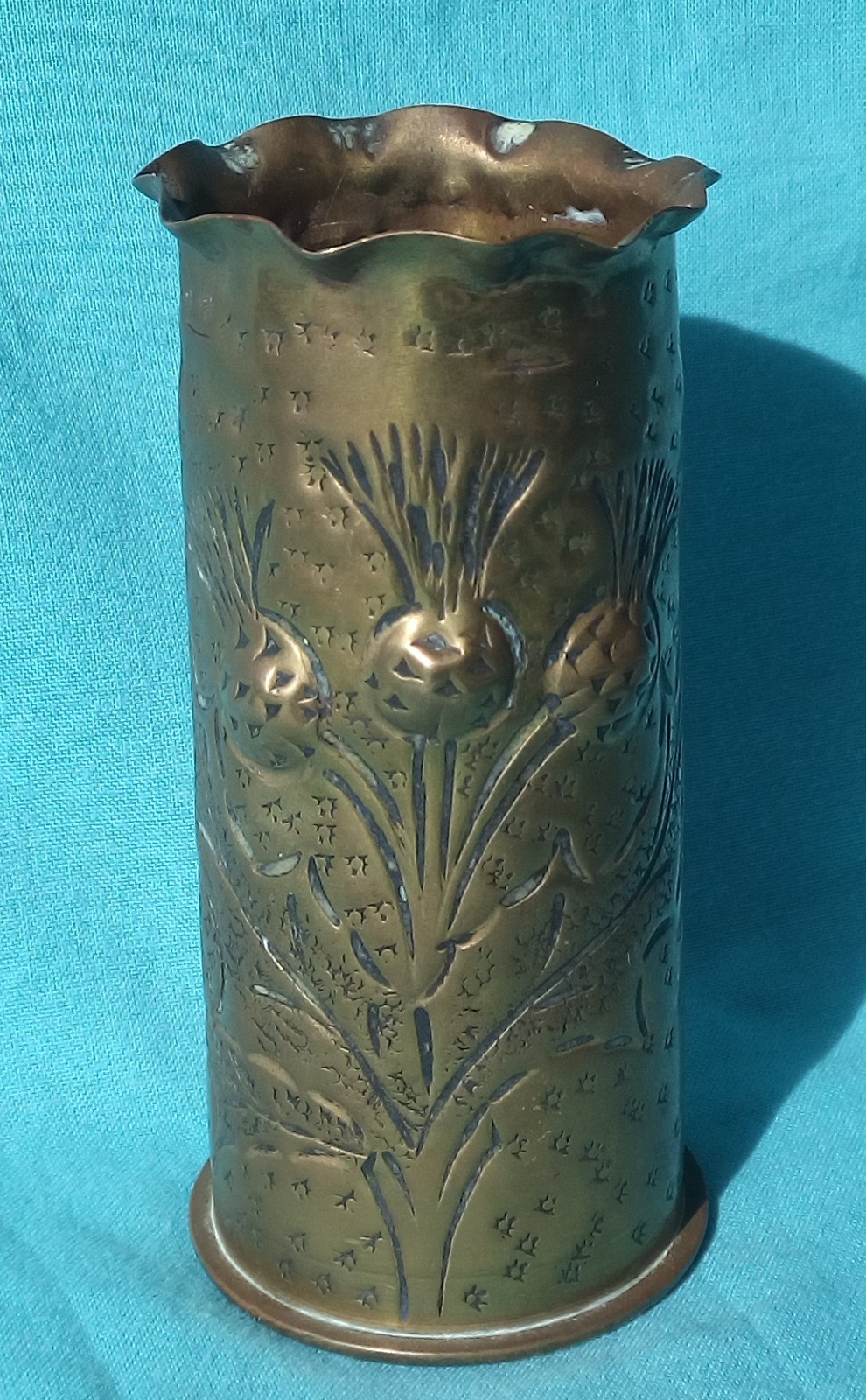 WWI 1916 TRENCH ART BRITISH 1941 SCOTTISH THISTLE