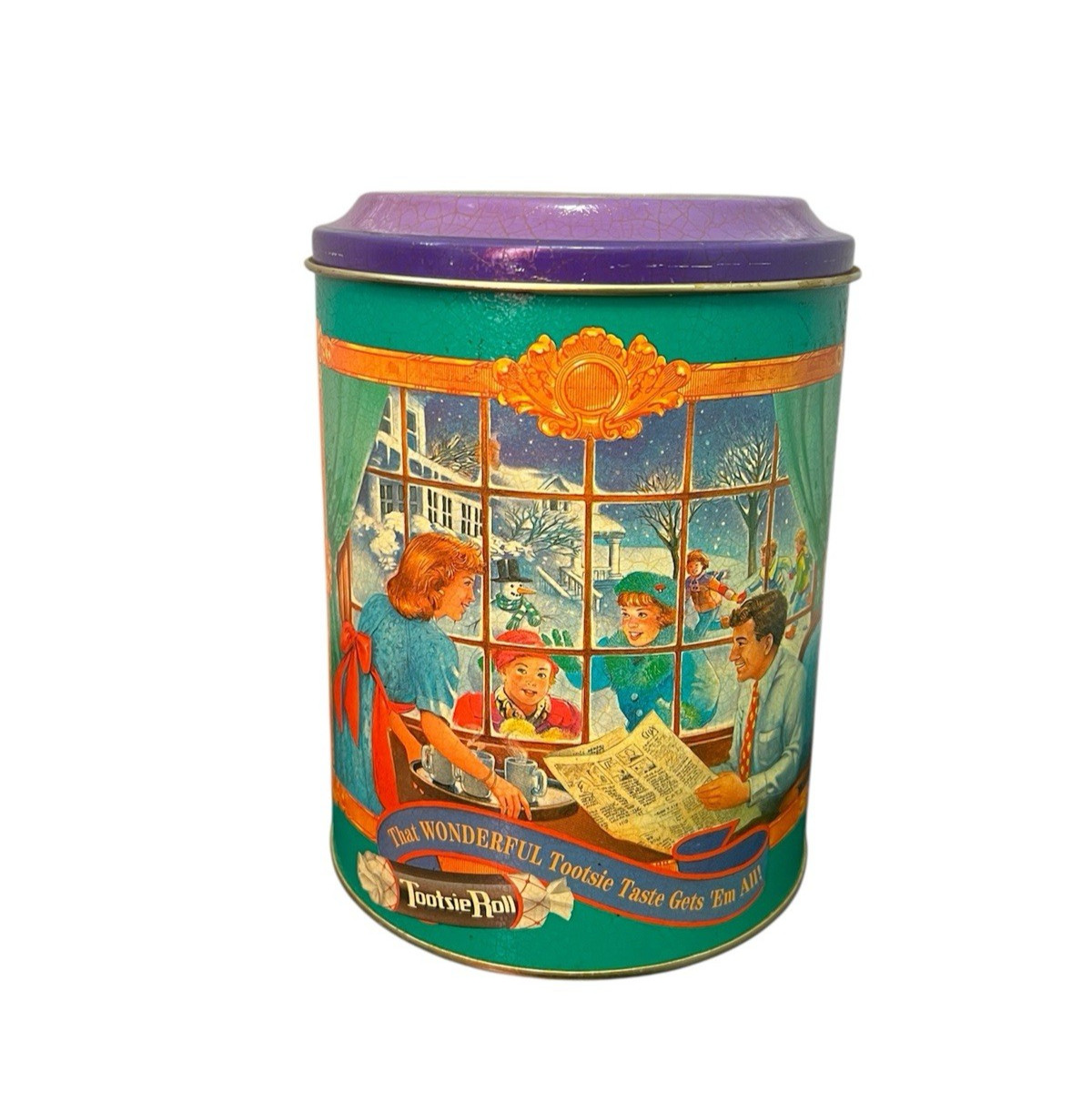 Vintage 1994 Tootsie Roll Holiday Tin 17 oz. 3rd Of A Series Vintage 1994 Tootsie Roll Holiday Tin 17 oz. 3rd Of A Series