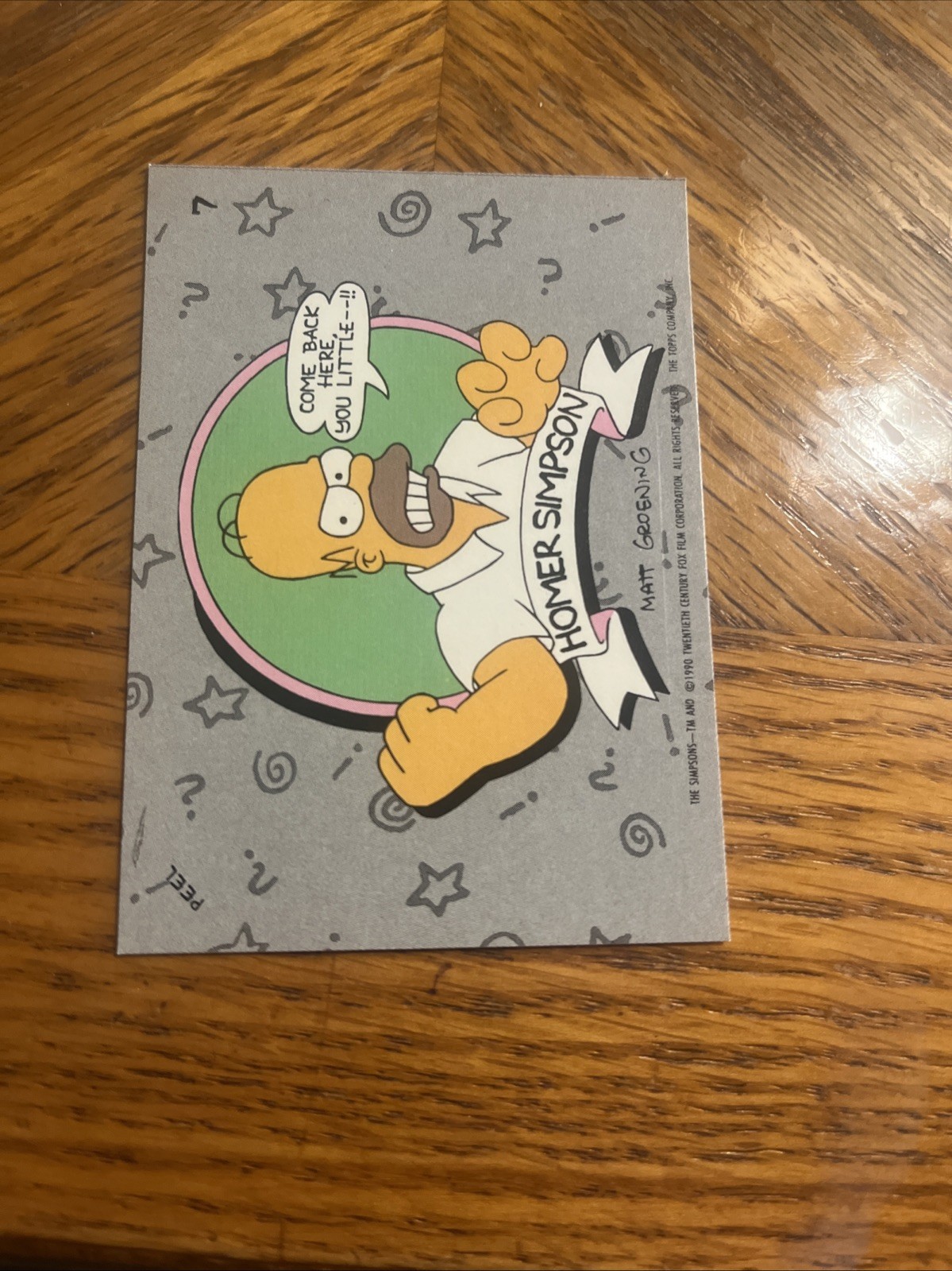 1990 TOPPS SIMPSONS COME BACK HERE YOU LITTLE STICKER #7 HOMER SIMPSON RC ROOKIE