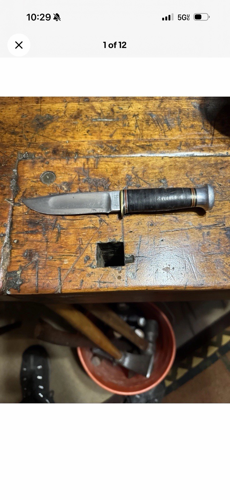 Marbles Canoe Knife Original Wl Marble Gladstone Antique Hunting Camp