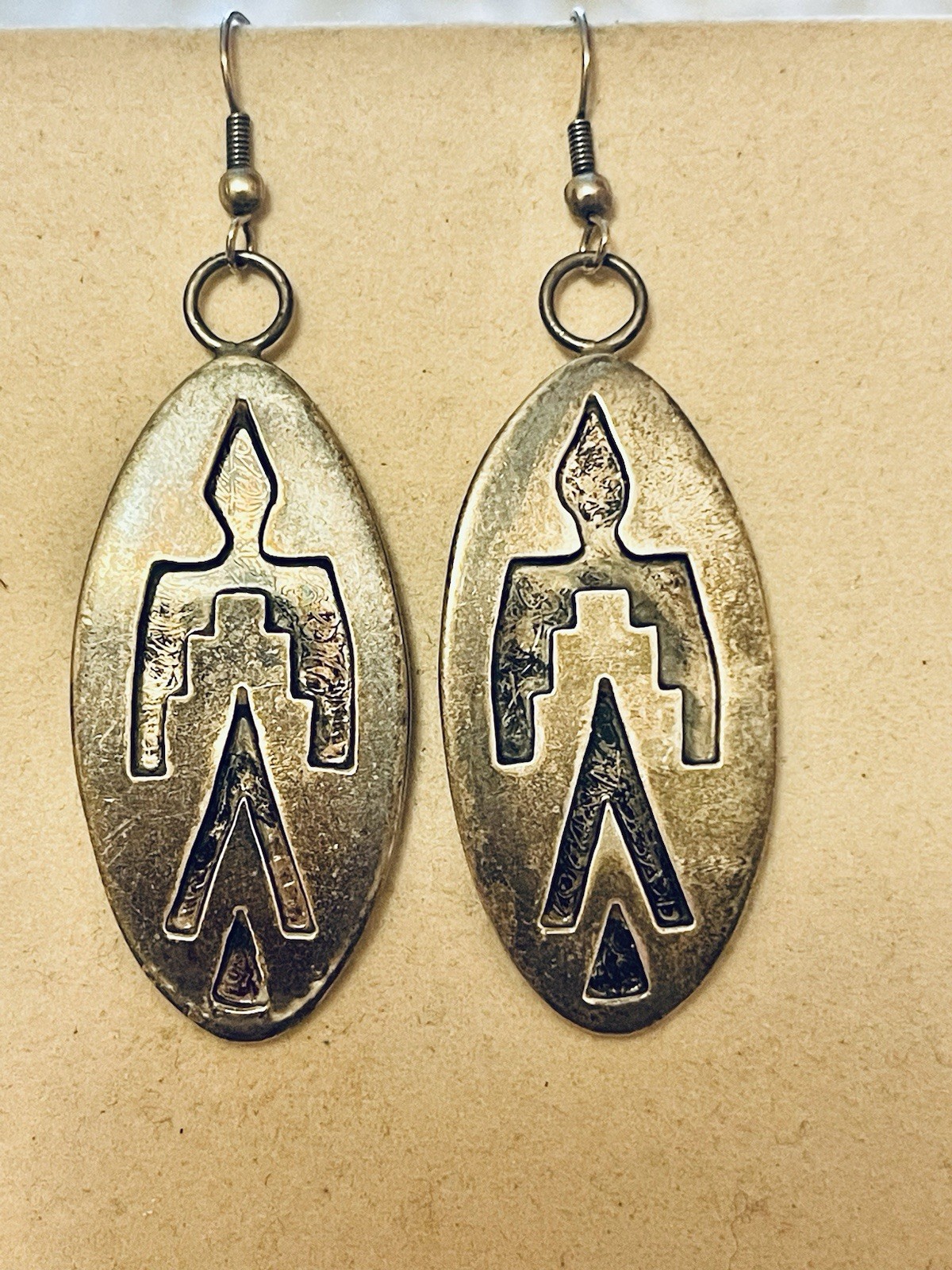 VTG NATIVE AMERICAN HOPI STERLING SILVER Dangle EARRINGS 17 G