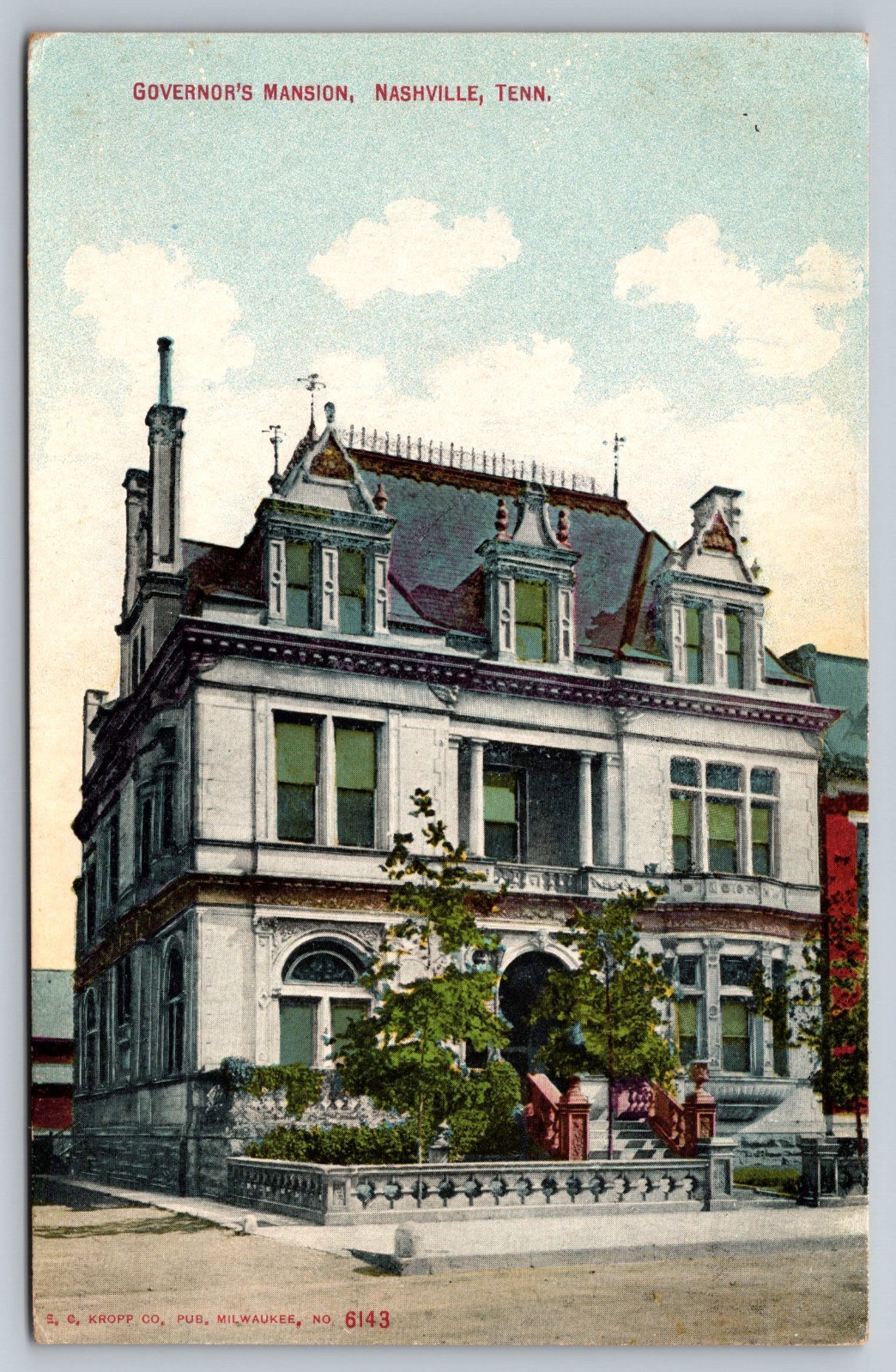 F 516,Governors Mansion Nashville Tennessee, c1908, Unposted, Divided Back F 516,Governors Mansion Nashville Tennessee, c1908, Unposted, Divided Back
