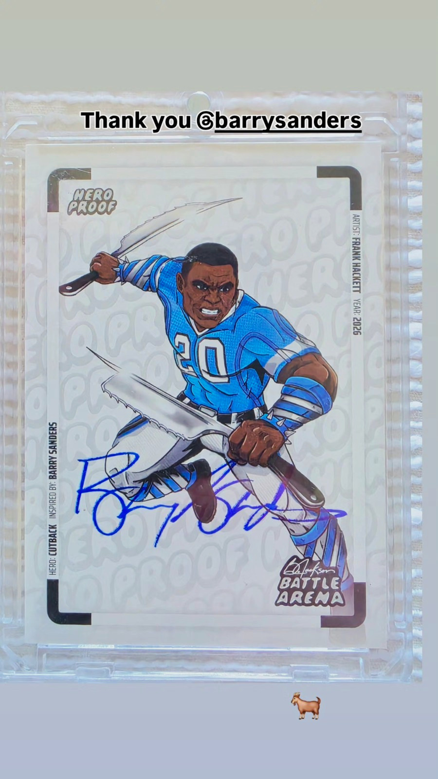 Bo Jackson Battle Arena 2026 Hero Proof #20 Hero (Cutback) Auto Bo Jackson