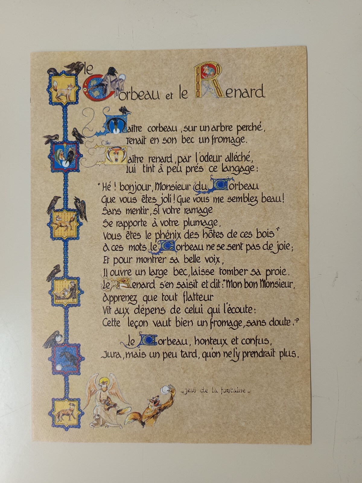Illuminures Fables de la Fontaine: The Raven and the Fox, Les 2 Amis 1995 Illuminures Fables de la Fontaine: The Raven and the Fox, Les 2 Amis 1995