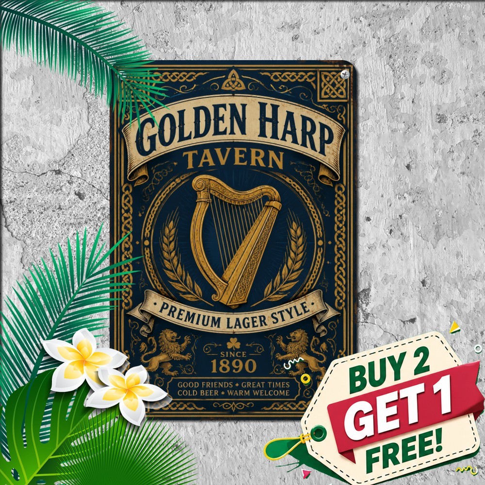 Lager Beer Vintage Irish Style Tin Sign Retro Pub Tavern Wall Plaque 8x12