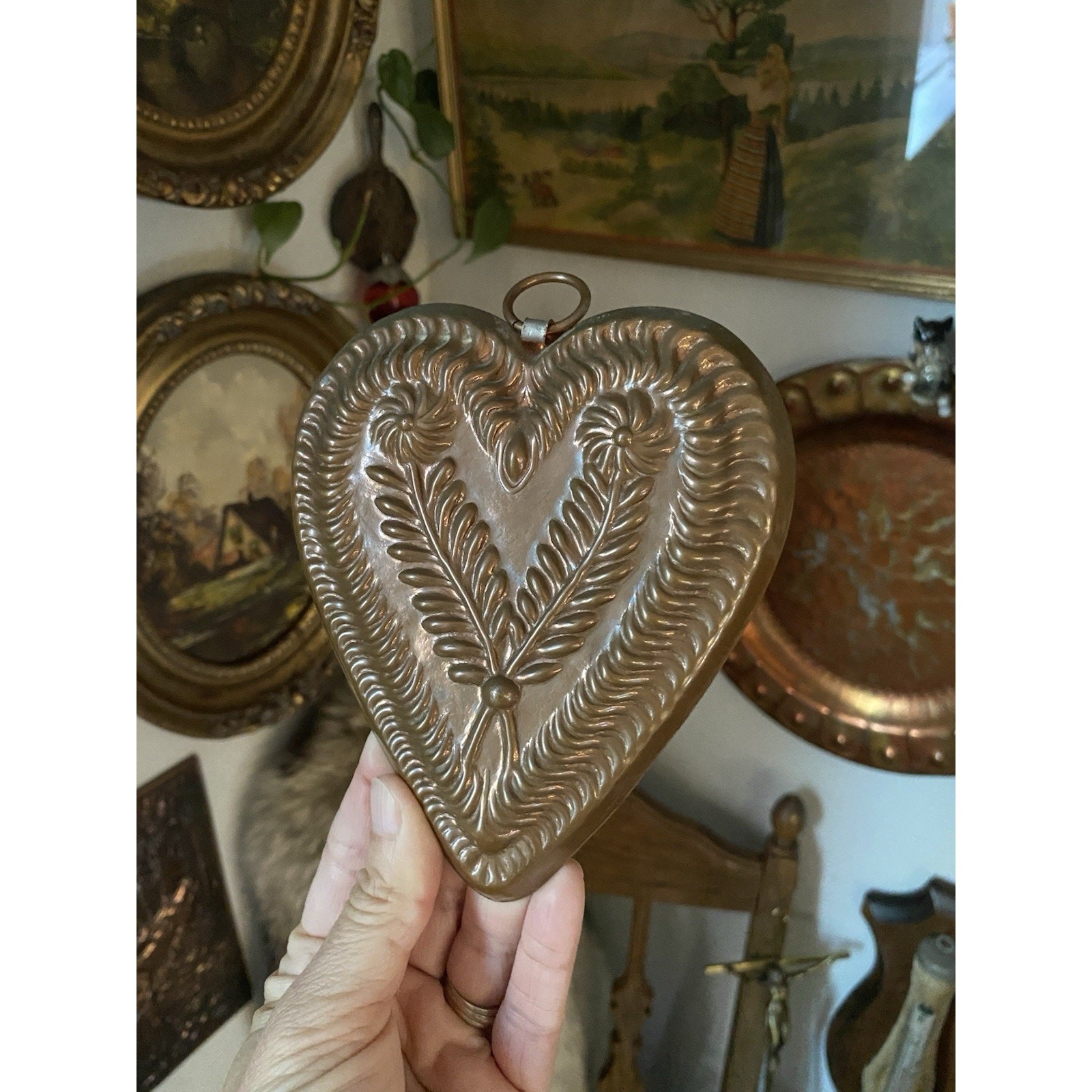 Vintage Birth Gramm Copper Mold Heart Tin Lined Chocolate Mold Switzerland