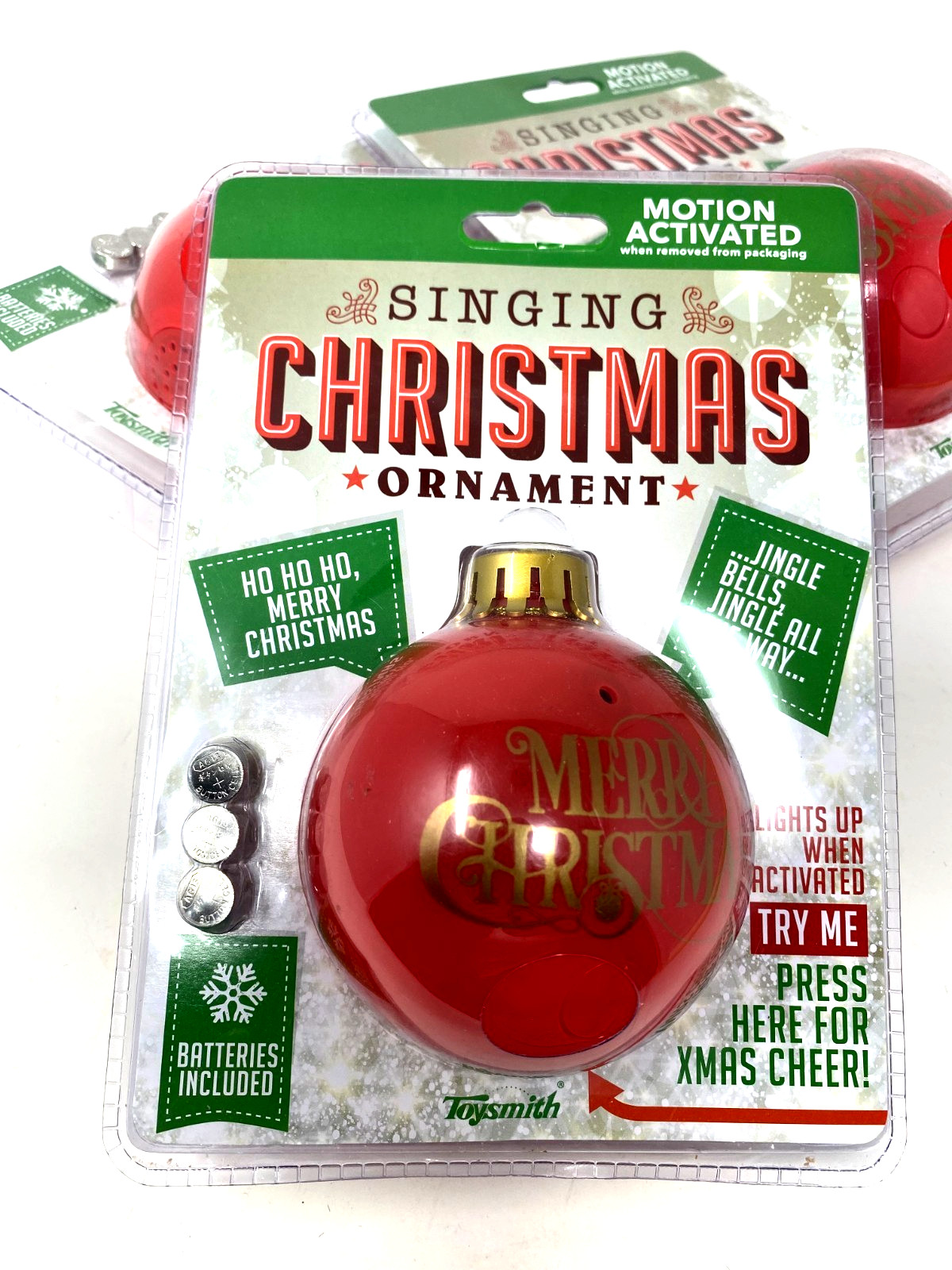 Toysmith Singing Christmas Ornament Motion Activated Light Up NOS 2016 World Mar
