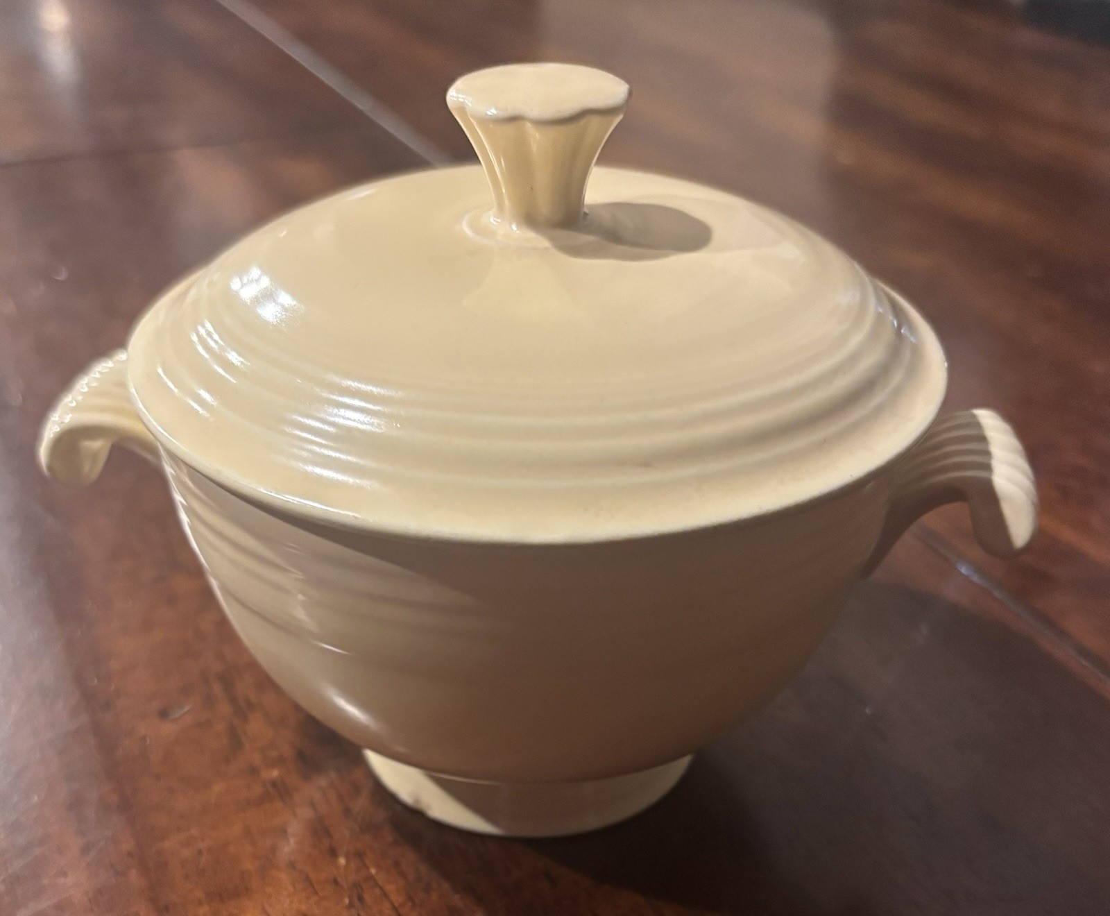 Vintage Fiestaware Ivory Covered Onion Soup Bowl W/lid 1936-37 Rare Fiestaware