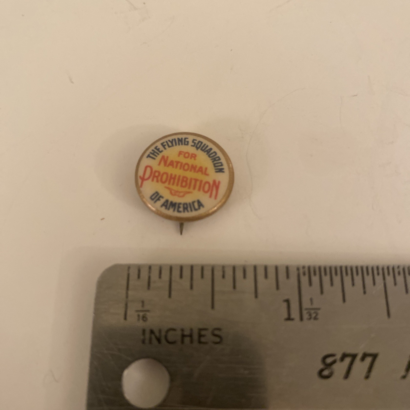 RARE 1920’s THE FLYING SQUADRON OF AMERICA PROHIBITION BUTTON CLEAN