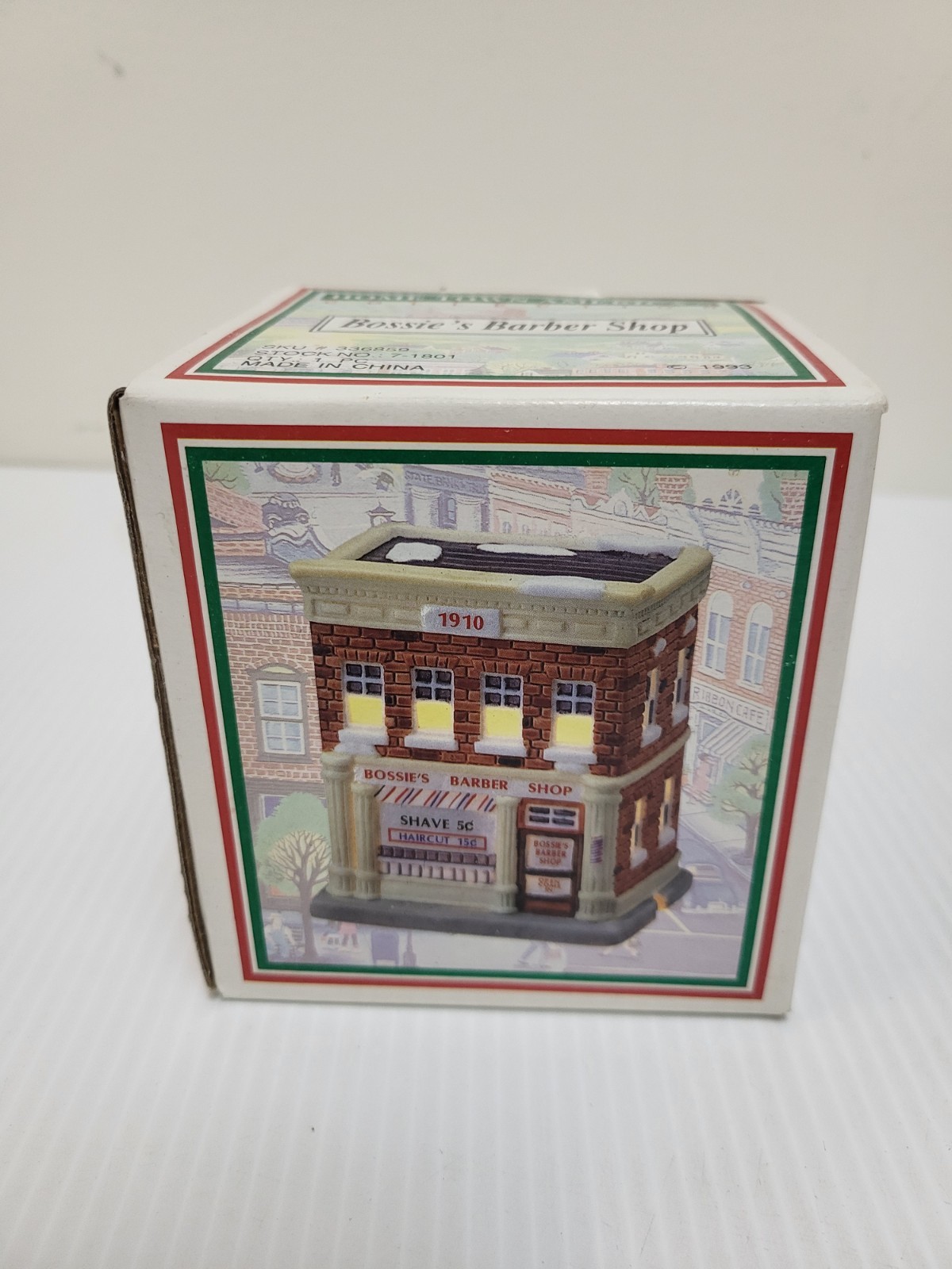Home Town America Christmas Village BOSSIE\'S BARBER SHOP 1993 3\