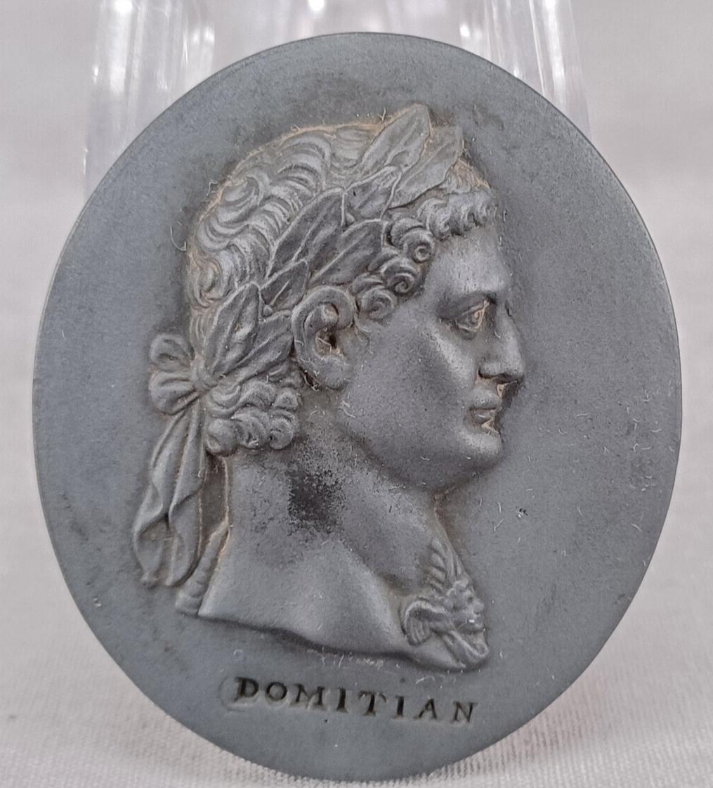 Wedgwood Domitian Roman Emperor Black Basalt Portrait Medallion Plaque C.1780-95 Wedgwood Domitian Roman Emperor Black Basalt Portrait Medallion Plaque C.1780-95