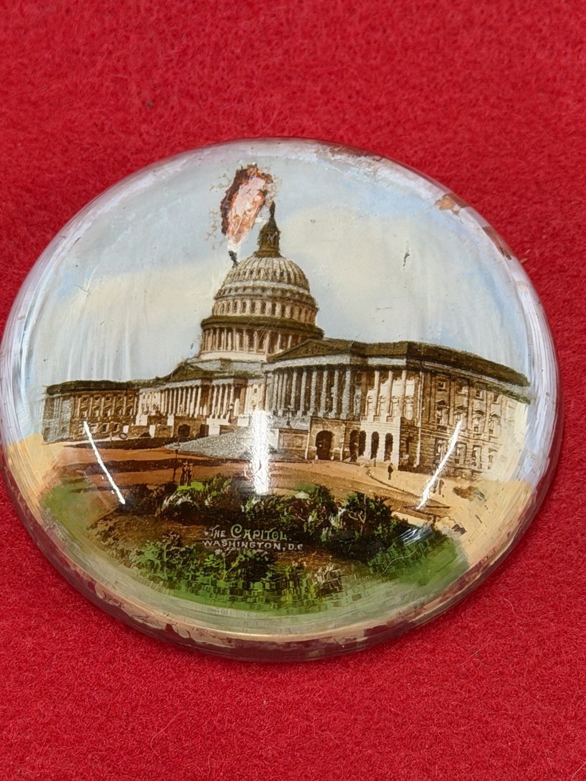 vintage glass paperweight US Capital Washington DC