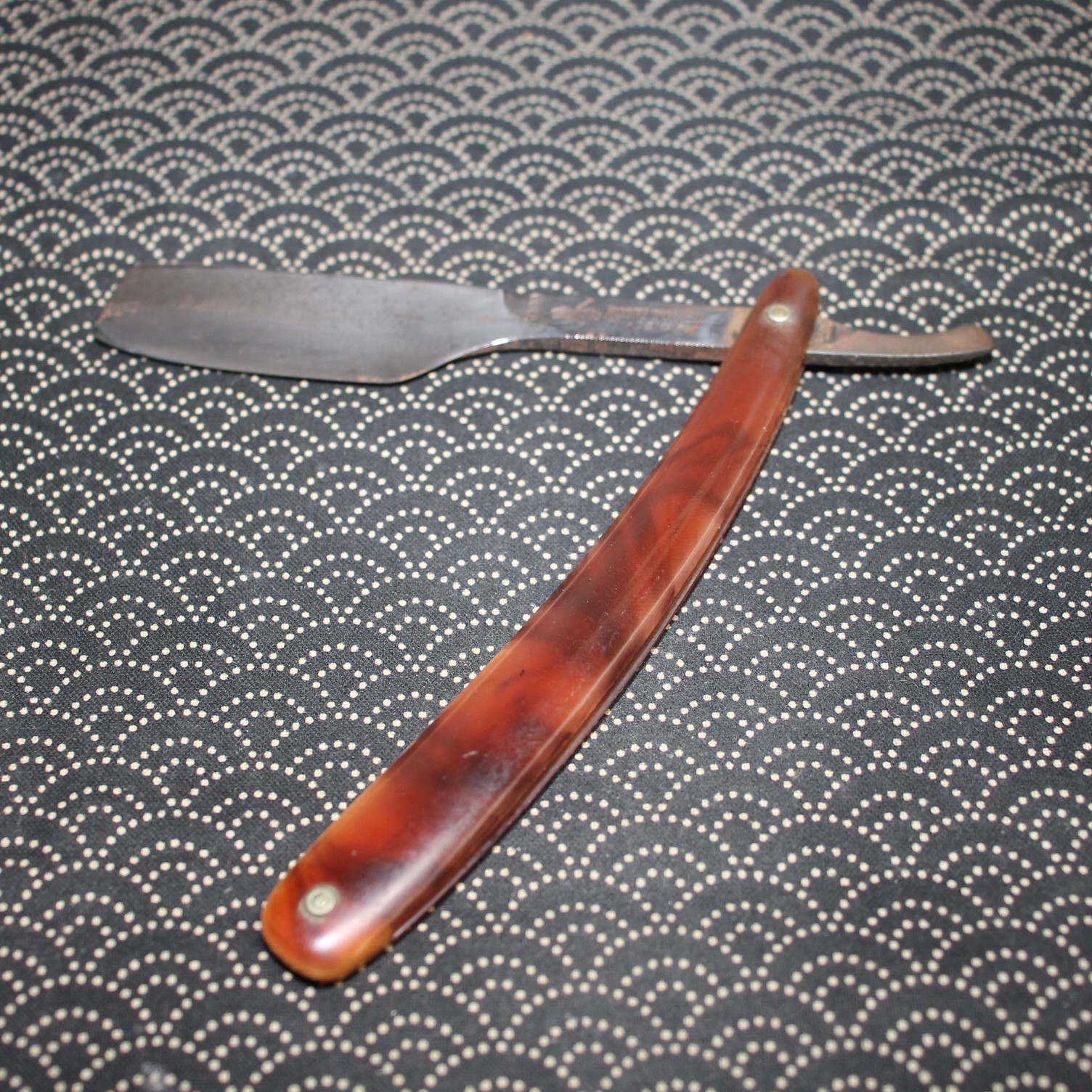 VTG ~1970s HOSHITOMBO #6000 Tokyo Riki co, Japanese Straight Razor Japan c973 b