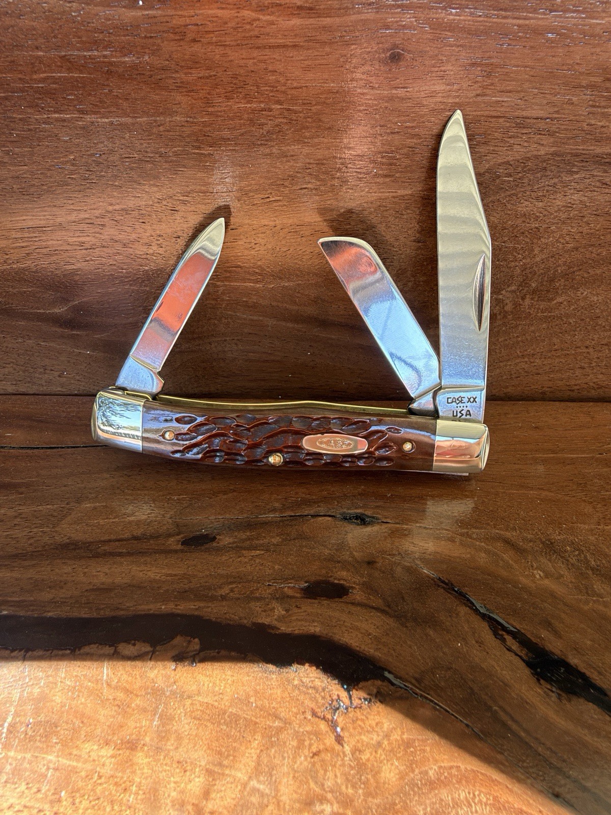 Vintage 1986 Case XX 63032 Medium Stockman Pocket Knife 4-Dot Pretty Bone