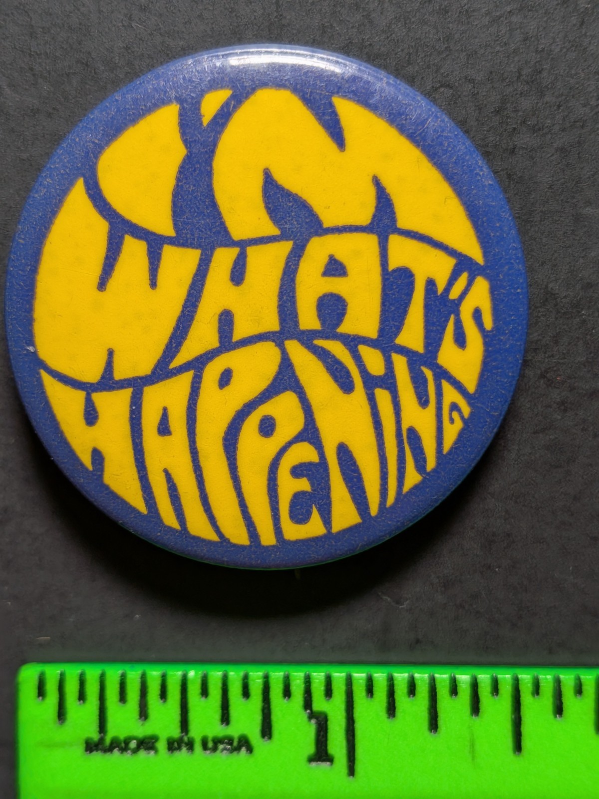 Vintage 1960s Hippie I\'m What\'s Happening Pinback Pin Vintage 1960s Hippie I\'m What\'s Happening Pinback Pin