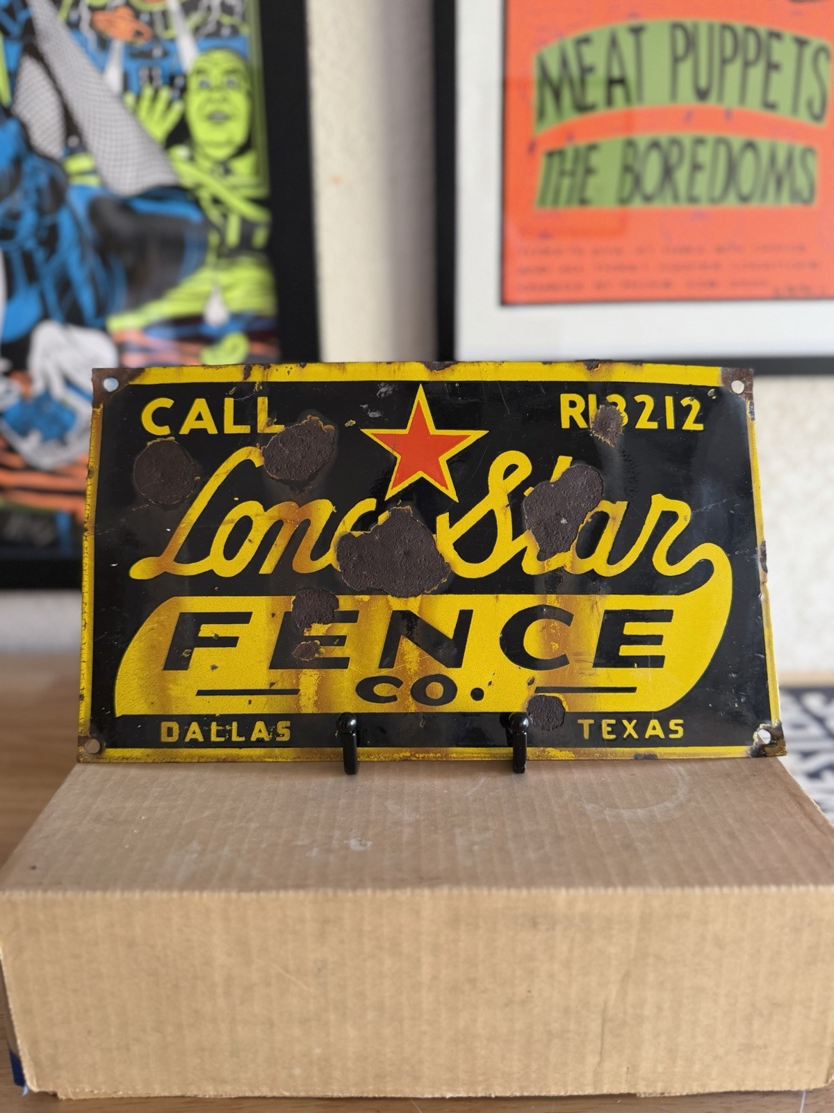 Rare Vintage Lone Star Fence Co Dallas, Texas RI3212 Sign