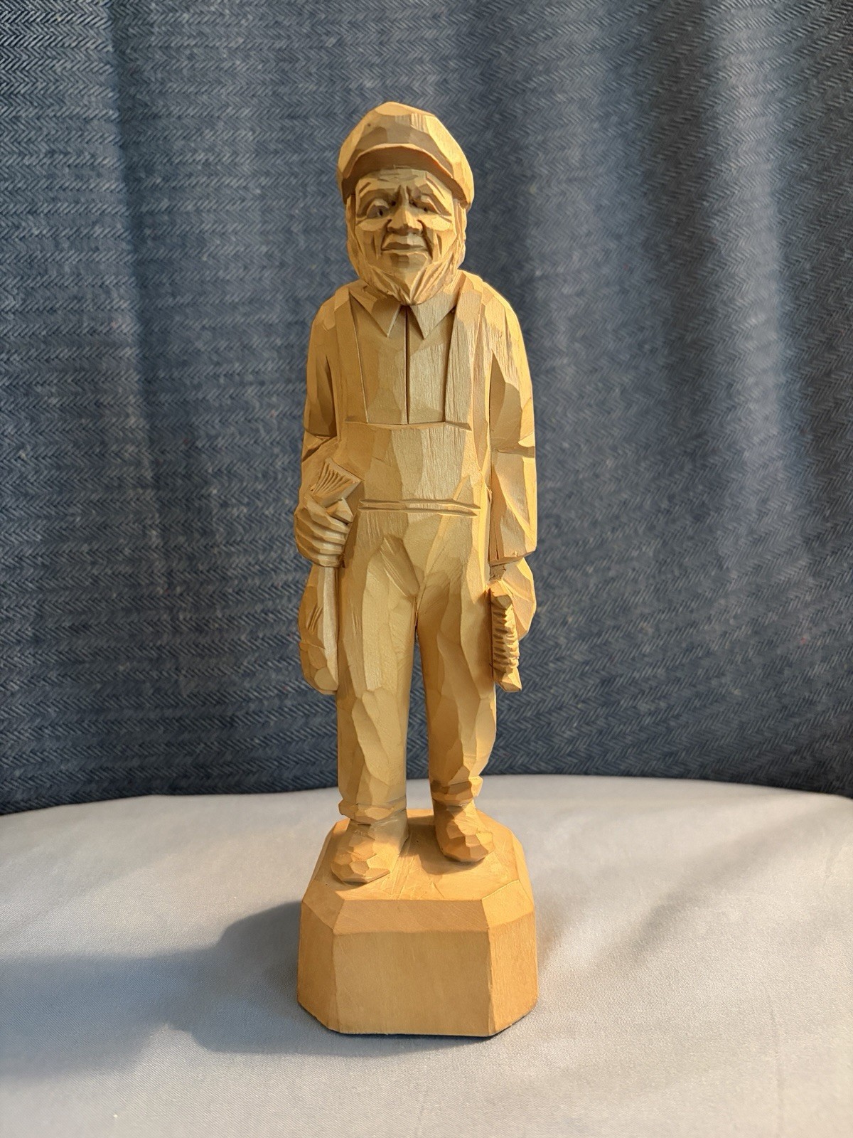 Vintage French Canadian Folk Art Wood Carving Painter Atelier M Guay Quebec RF