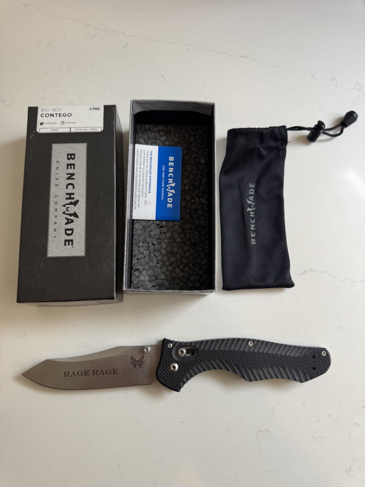 Benchmade Contego 810-1801 M390 Osborne KnifeWorks Exclusive Discontinued Box