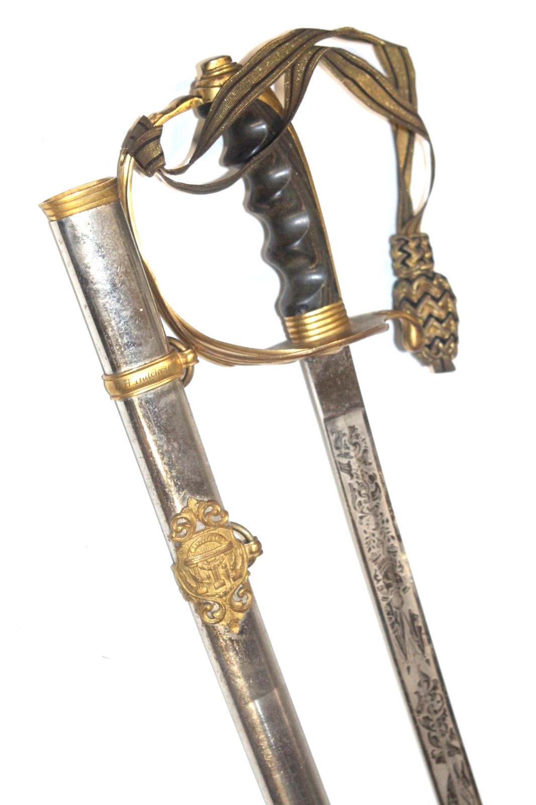 Antique M1902 U.S Army Officer Sword Cavalry + Scabbard M.C. Lilley Inscribed