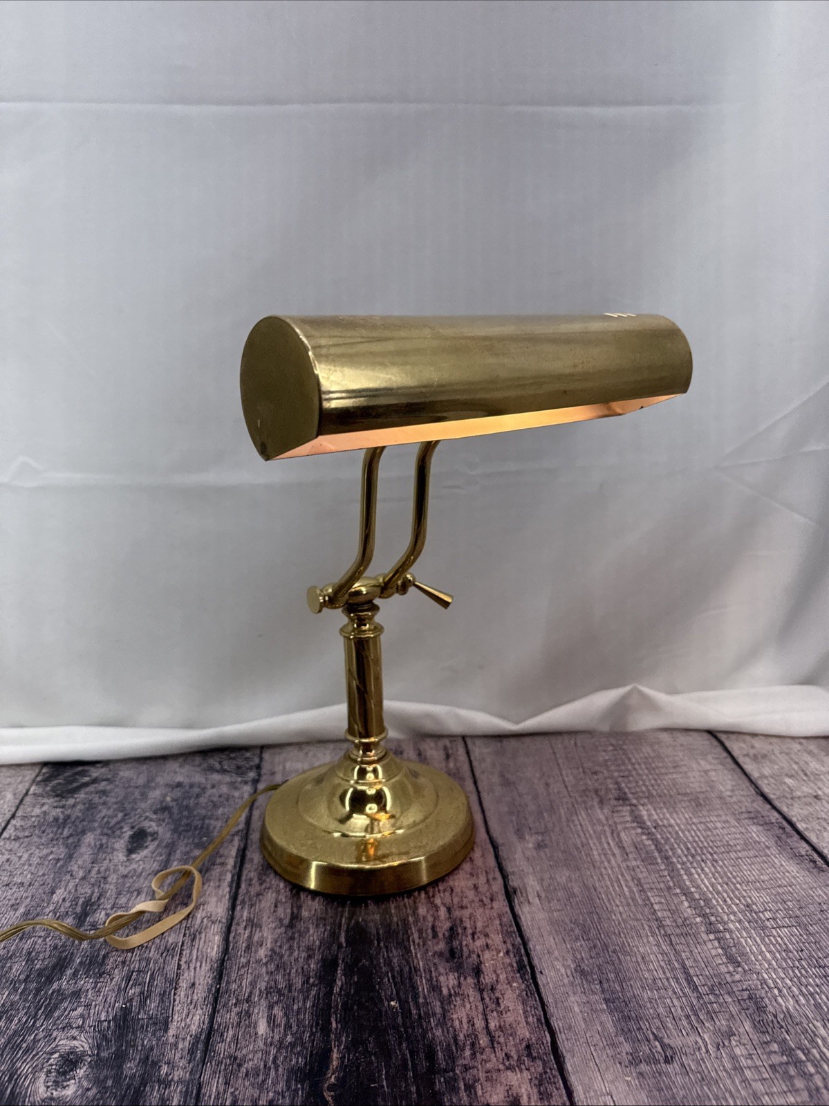 Vintage Brass Piano Bankers Desk Lamp Underwriters Laboratory Double Hinged Vintage Brass Piano Bankers Desk Lamp Underwriters Laboratory Double Hinged