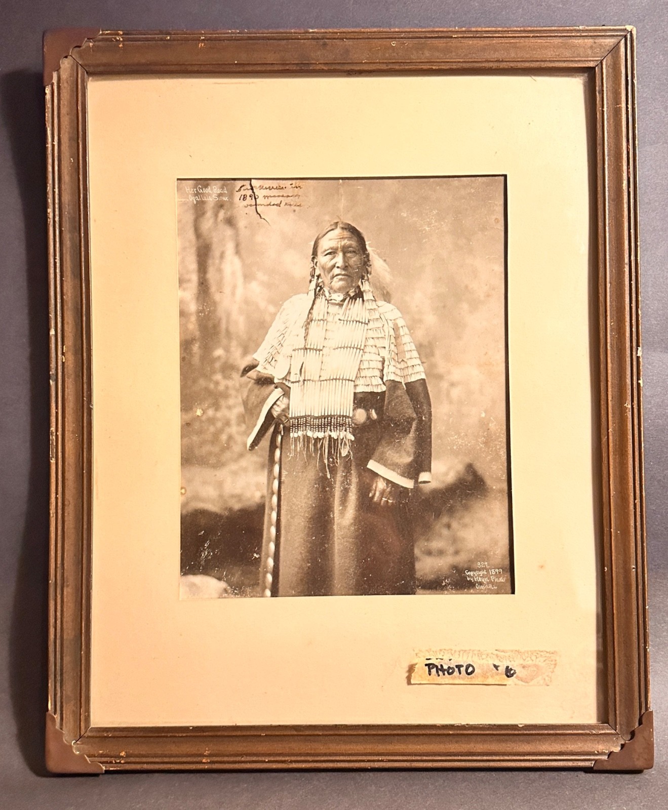 Rare 1899 Herman Heyn Platinum Photo: Oglala Lakota \