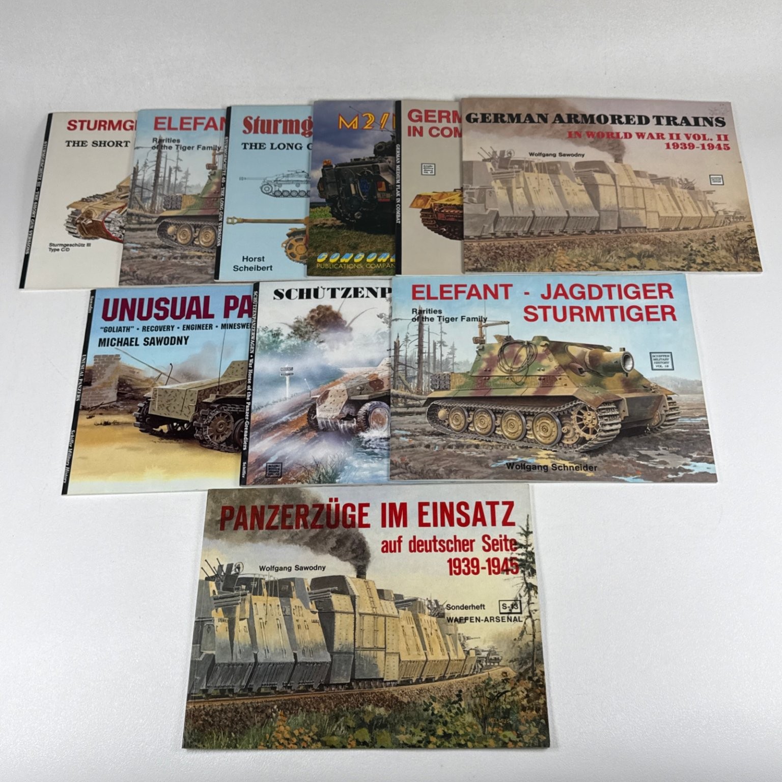 Lot of 10 Wwii German Armored Trains Tanks Flak StuG Panzers Military Books