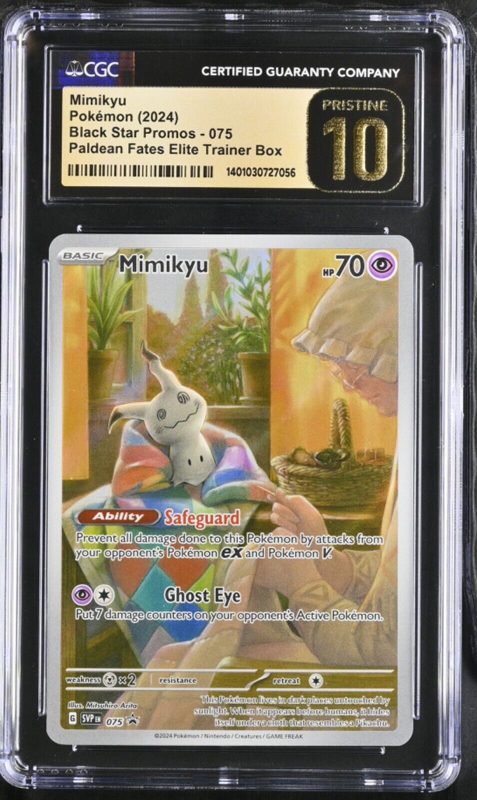Pokemon Card Mimikyu Art Rare Promo 075 English Graded CGC Pristine 10
