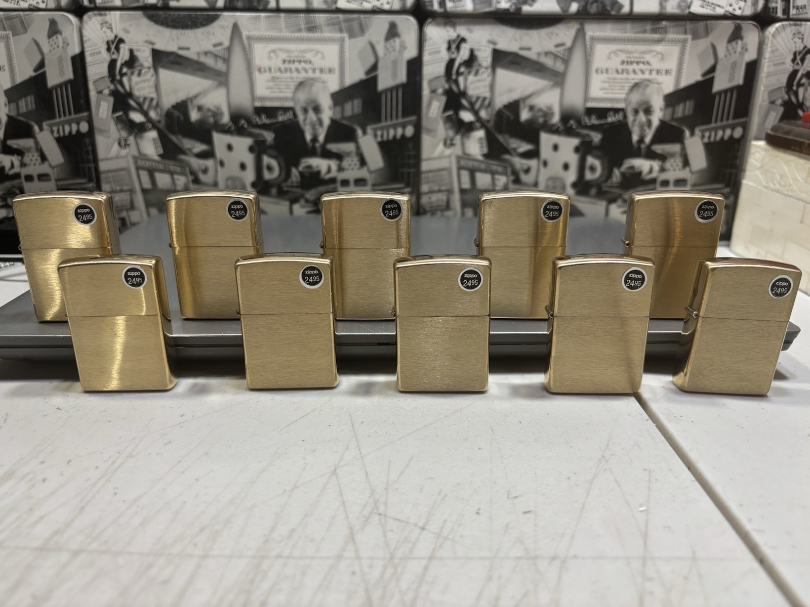 Lot 10 PCS Zippo Brushed Brass cases Only Zippo Cases