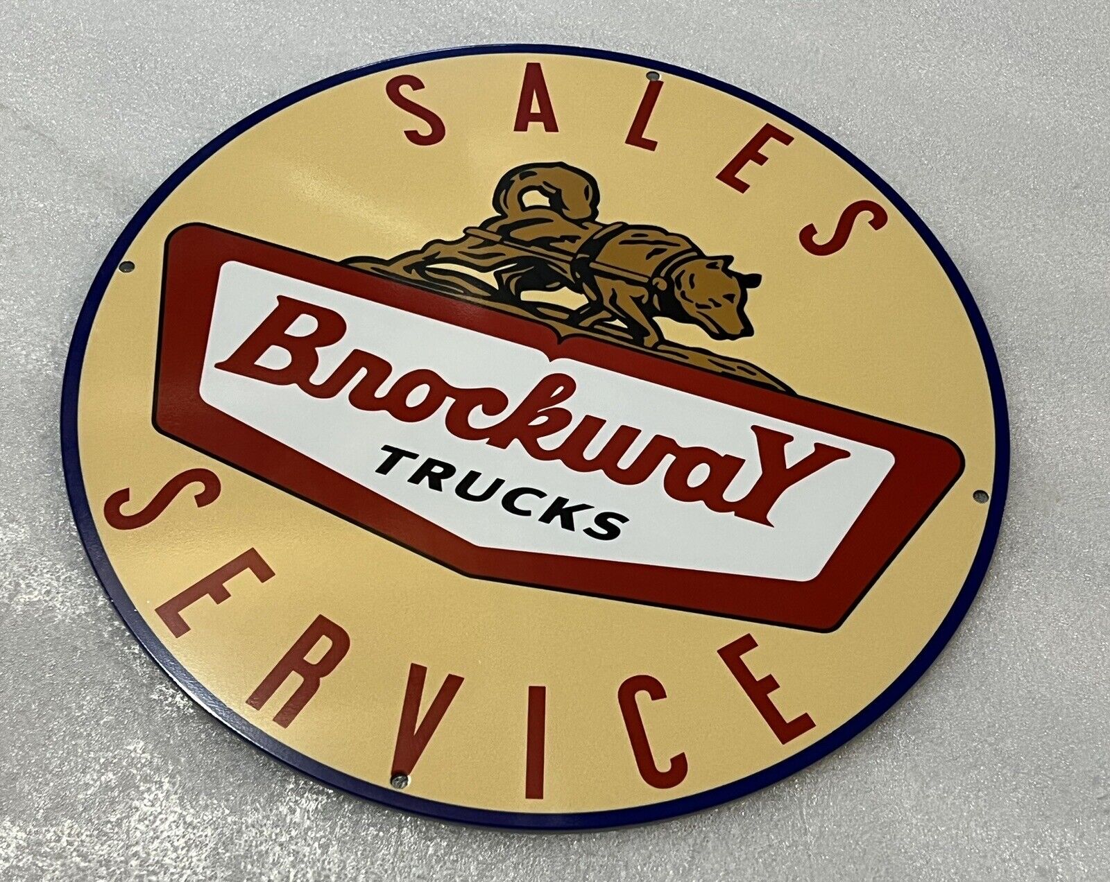 Brockway Trucks Sales Service  Vintage Style Heavy Steel Sign