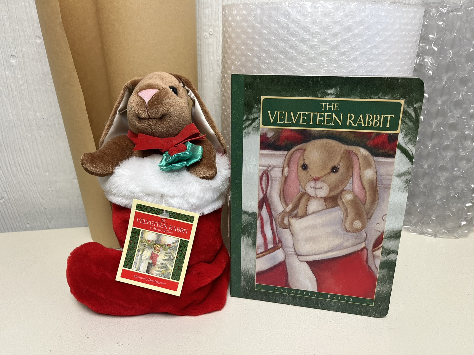 The Velveteen Rabbit Christmas Stocking by Margery Williams 80s NWT W/Book ,Ted