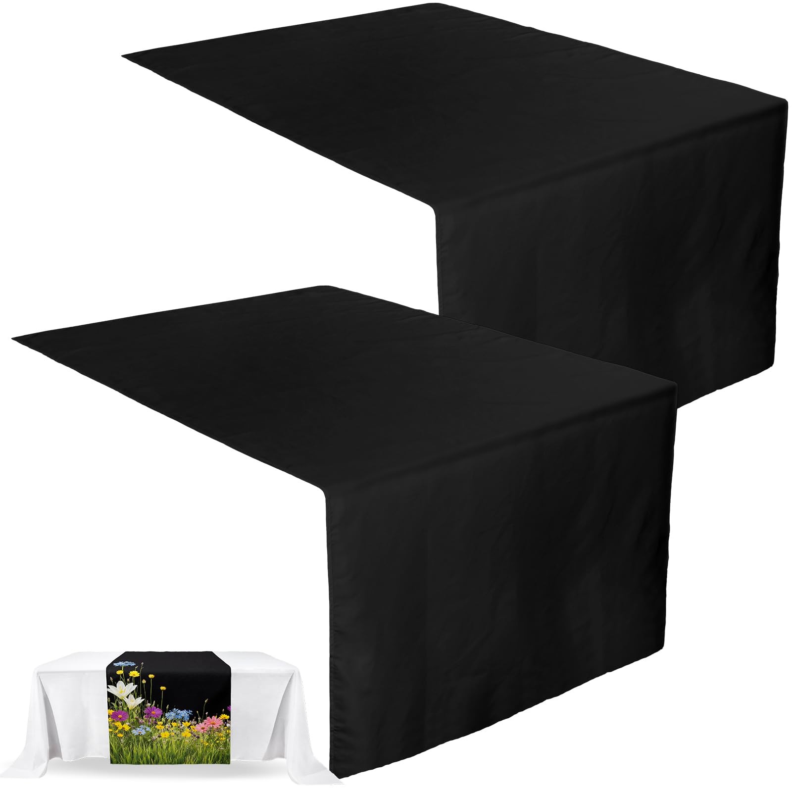 Breling 2 Pcs Black Sublimation Table Runner Blank, 24 x 72 Inch AI-Breling-5850