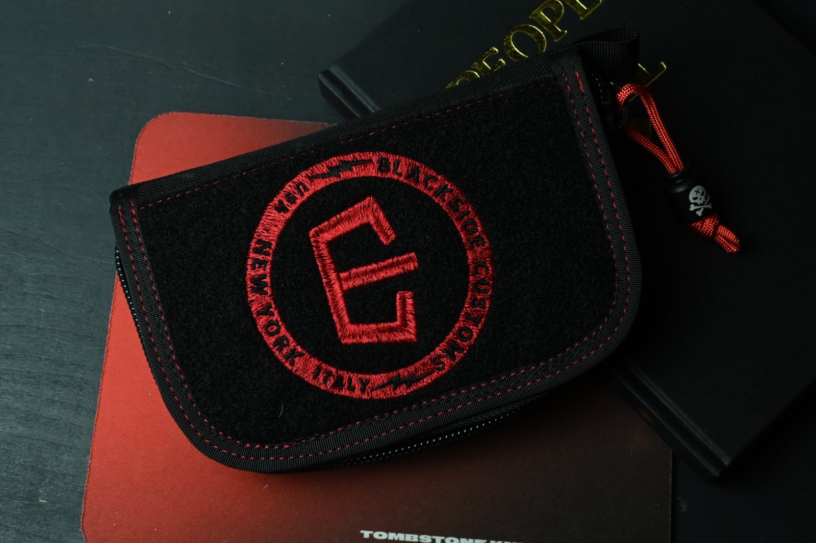 RARE BLACKSIDE Customs SOE Organizer Pouch - Black / Red 7” w/ Poison Bead