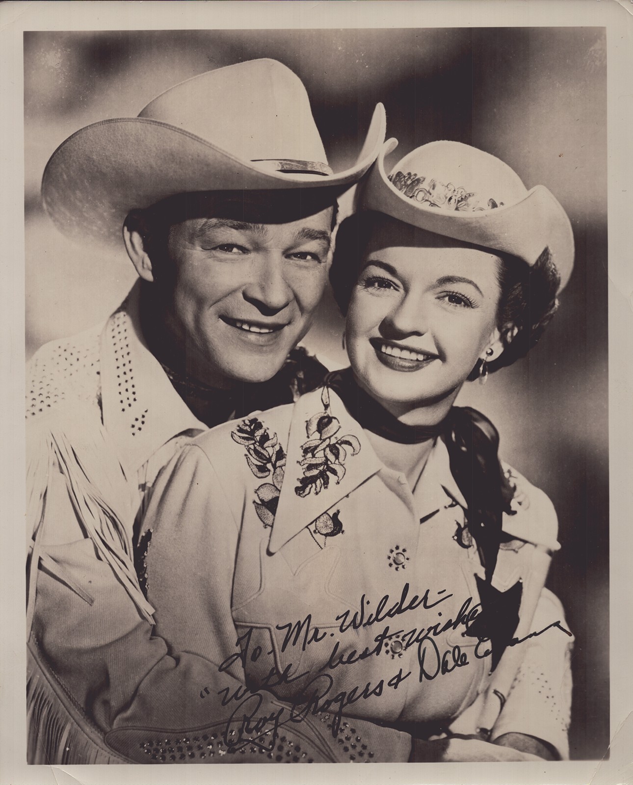 ROY ROGERS - AUTOGRAPHED INSCRIBED PHOTOGRAPH CO-SIGNED BY: DALE EVANS