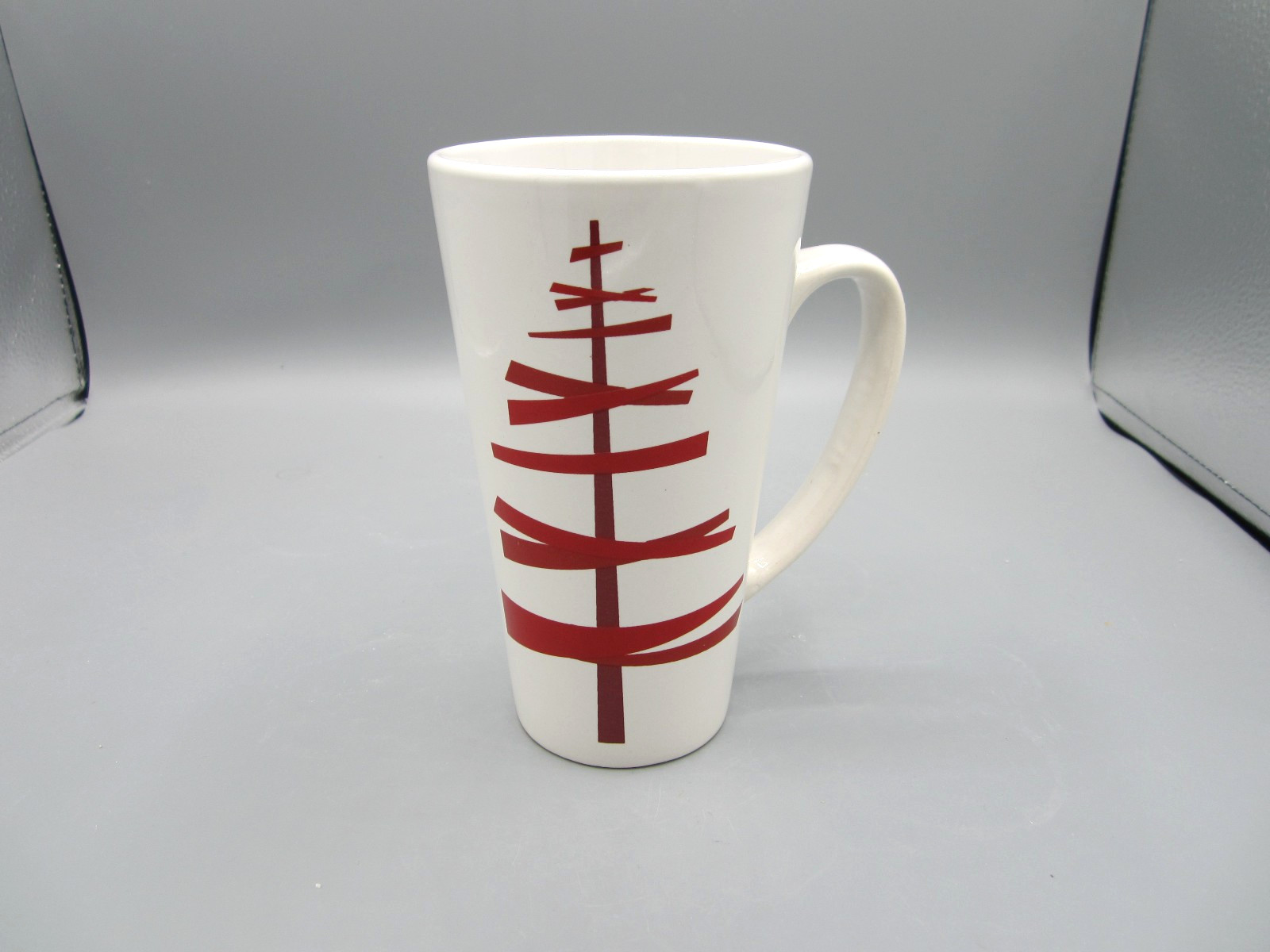 Starbucks Christmas White Red Stick Tree Coffee Tea Tall Mug 2012 16 oz (731)